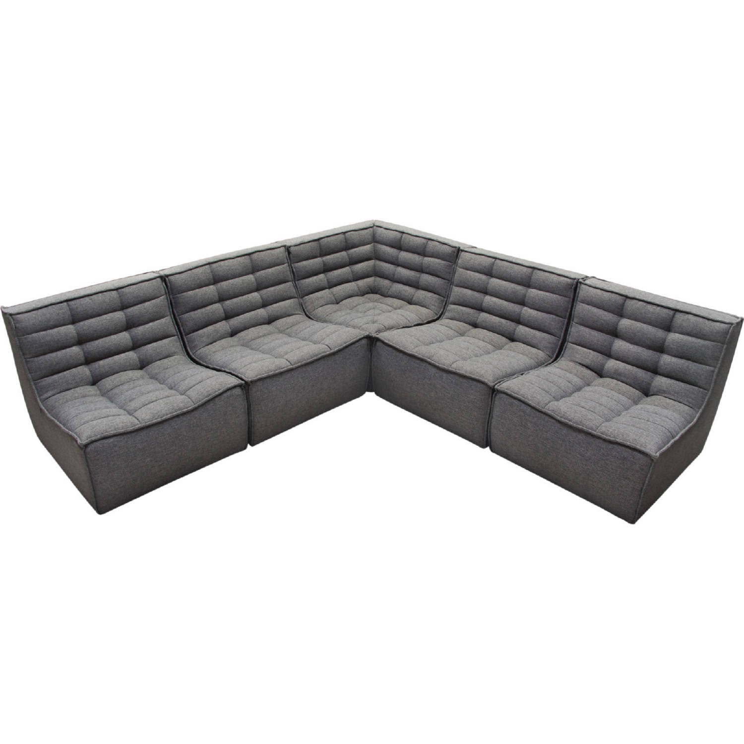 Diamond Sofa Marshall 5PC Corner Modular Fabric Sectional with Scooped Seat - Gray