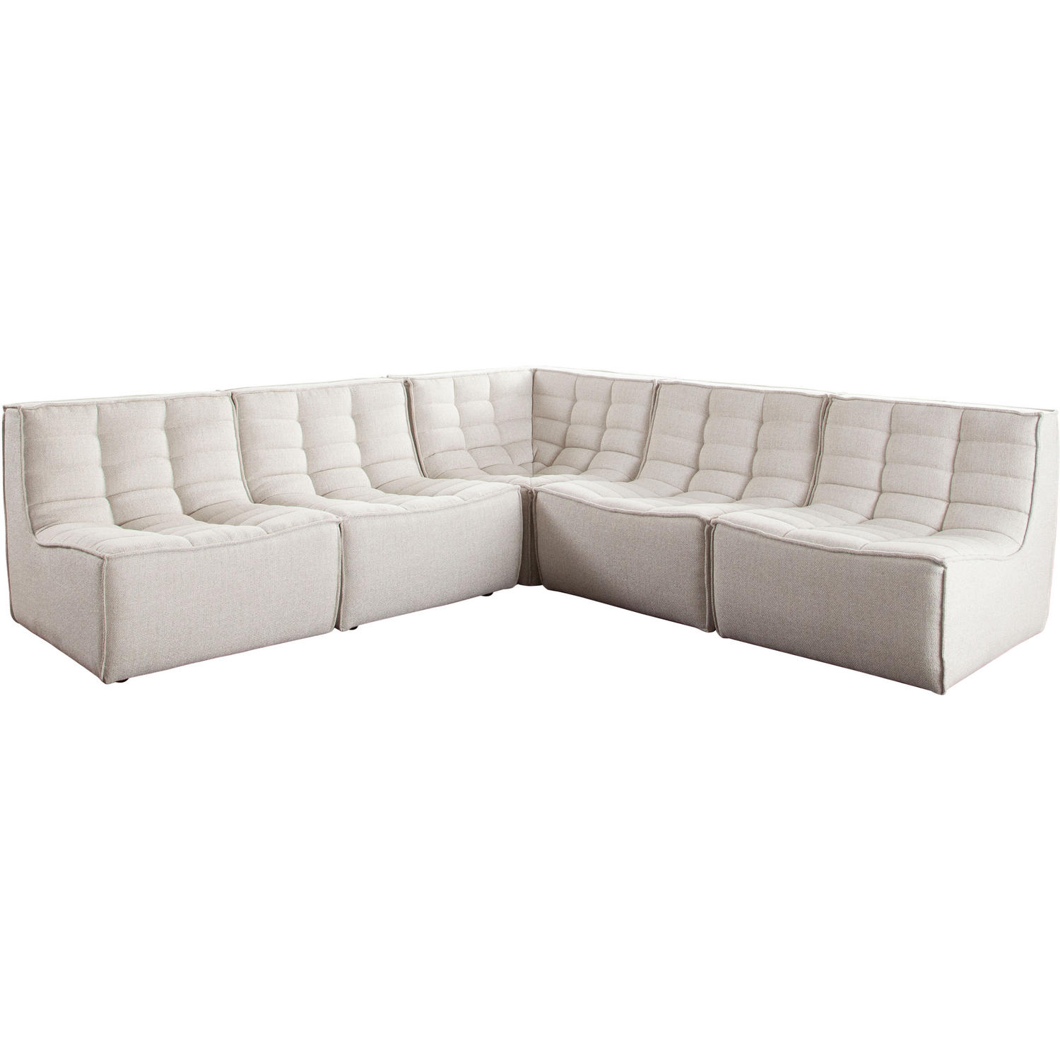 Diamond Sofa - Marshall 5PC Corner Modular Fabric Sectional with Scooped Seat