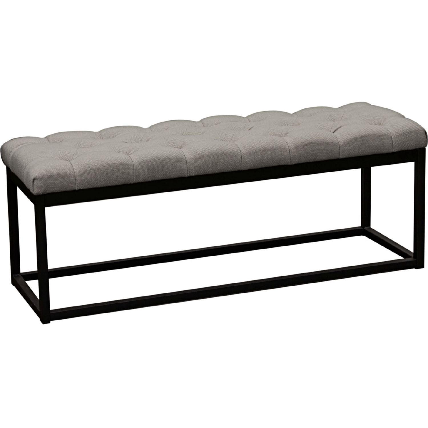 Diamond Sofa - Mateo Black Powder Coat Metal Linen Tufted Bench