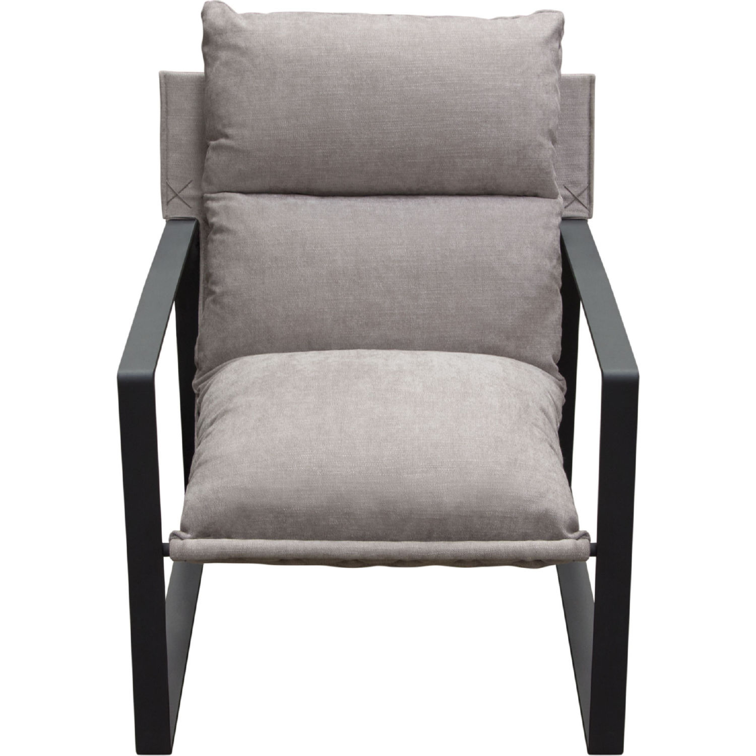 Diamond Sofa™ Miller Sling Fabric Accent Chair with Black Powder Coated Metal Frame - Gray