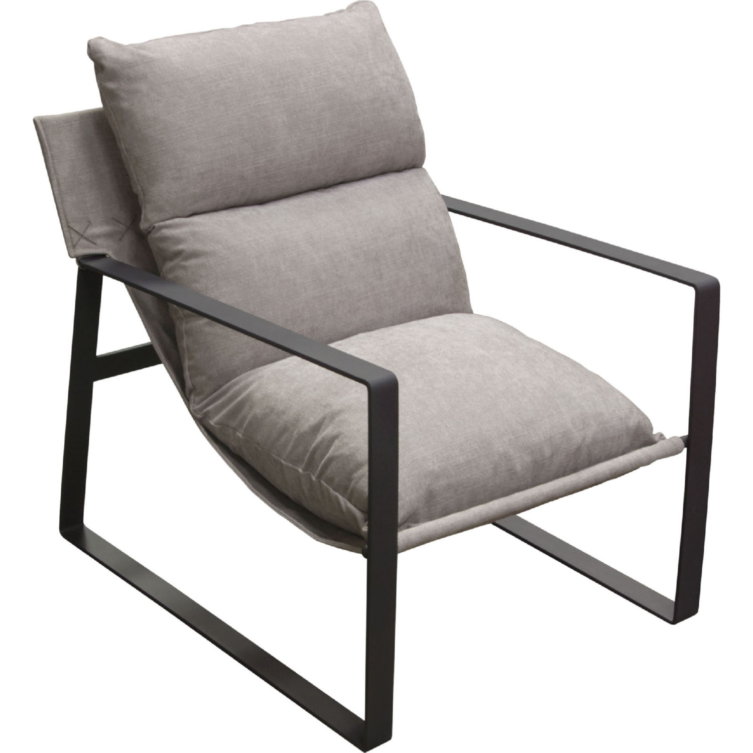 Diamond Sofa™ Miller Sling Fabric Accent Chair with Black Powder Coated Metal Frame - Gray