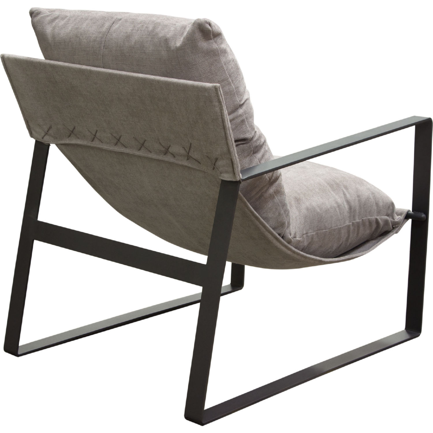 Diamond Sofa™ Miller Sling Fabric Accent Chair with Black Powder Coated Metal Frame - Gray