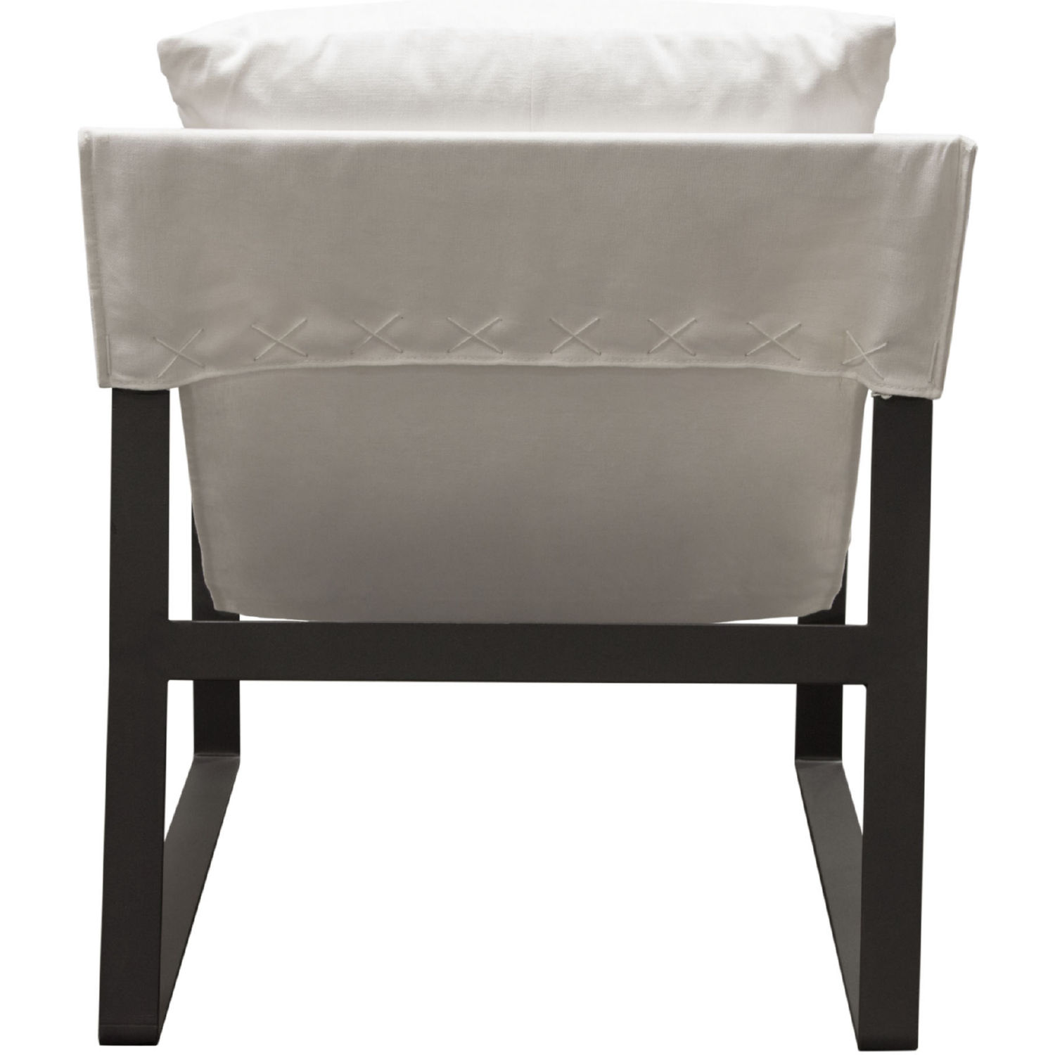 Diamond Sofa™ Miller Sling Linen Fabric Accent Chair with Black Powder Coated Metal Frame - White