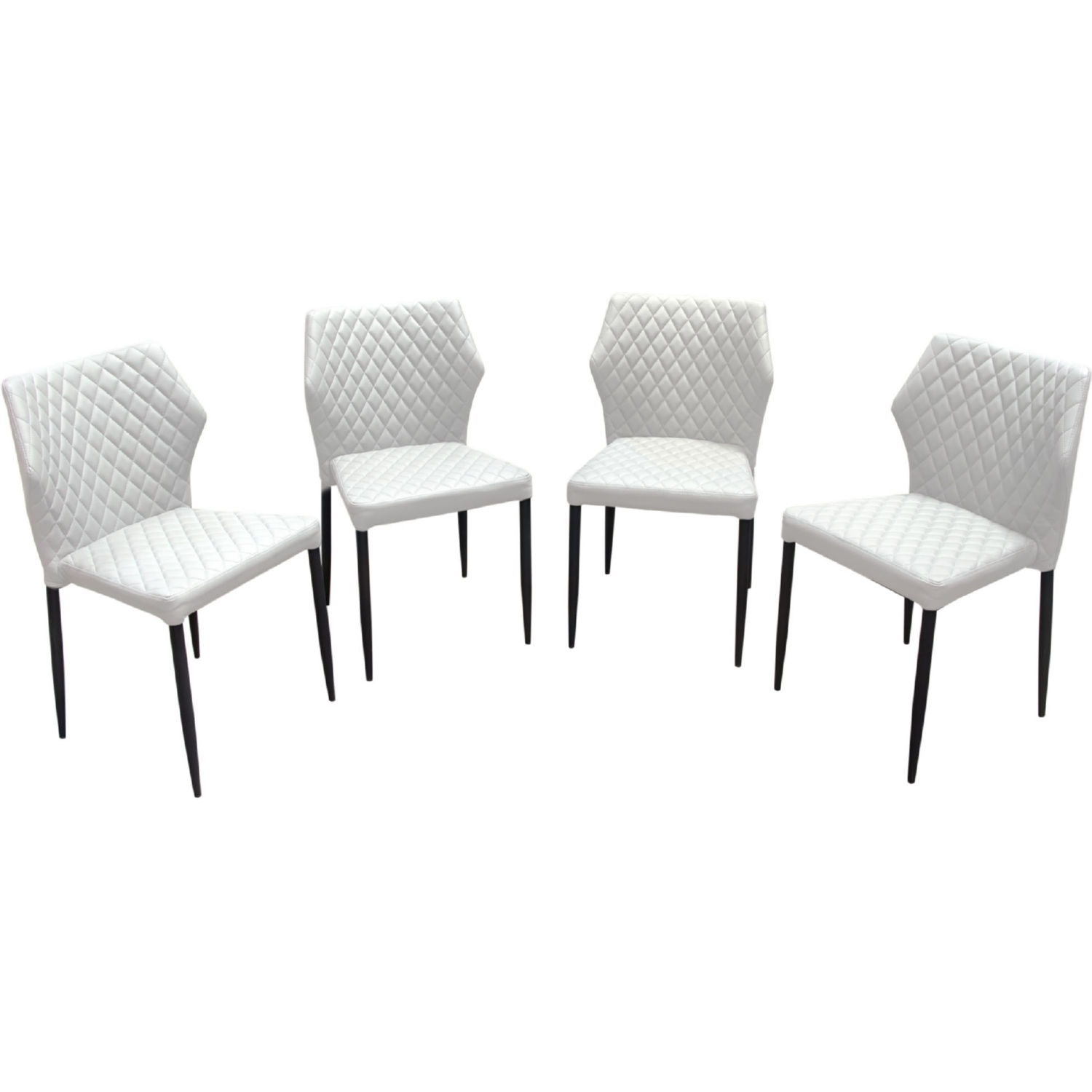 Diamond Sofa - Milo 4-Pack Dining Chairs Diamond Tufted Leatherette with Black Powder Coat Legs