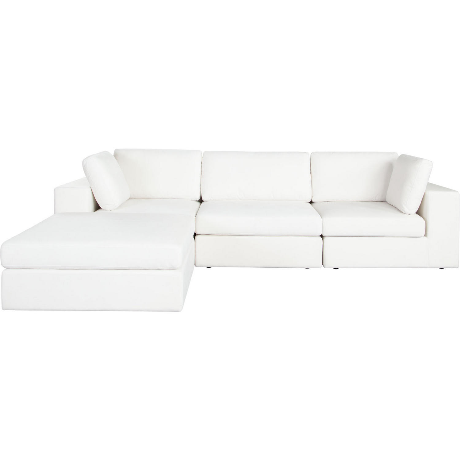 Diamond Sofa - Muse 4PC Performance Fabric Modular Reversible Chaise Sectional in Mist White