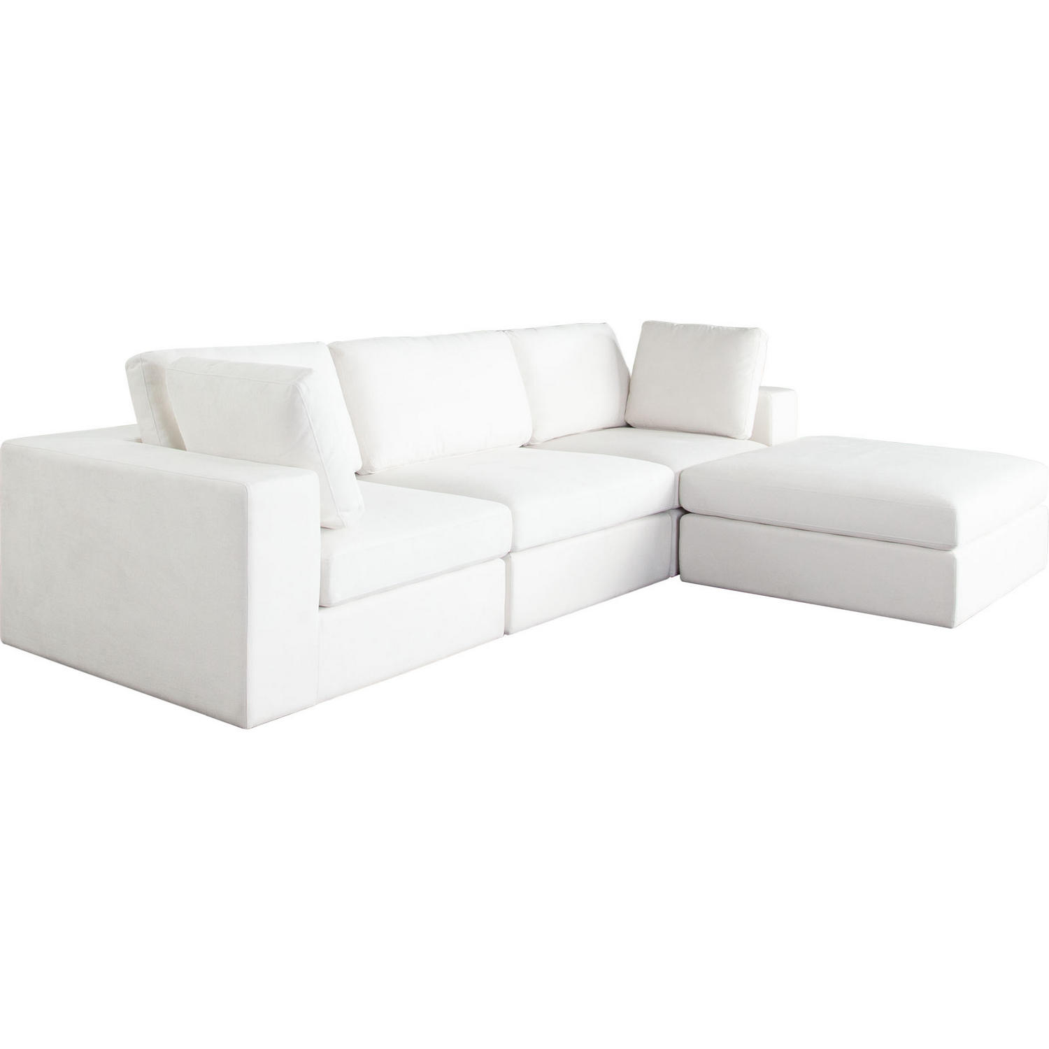 Diamond Sofa - Muse 4PC Performance Fabric Modular Reversible Chaise Sectional in Mist White