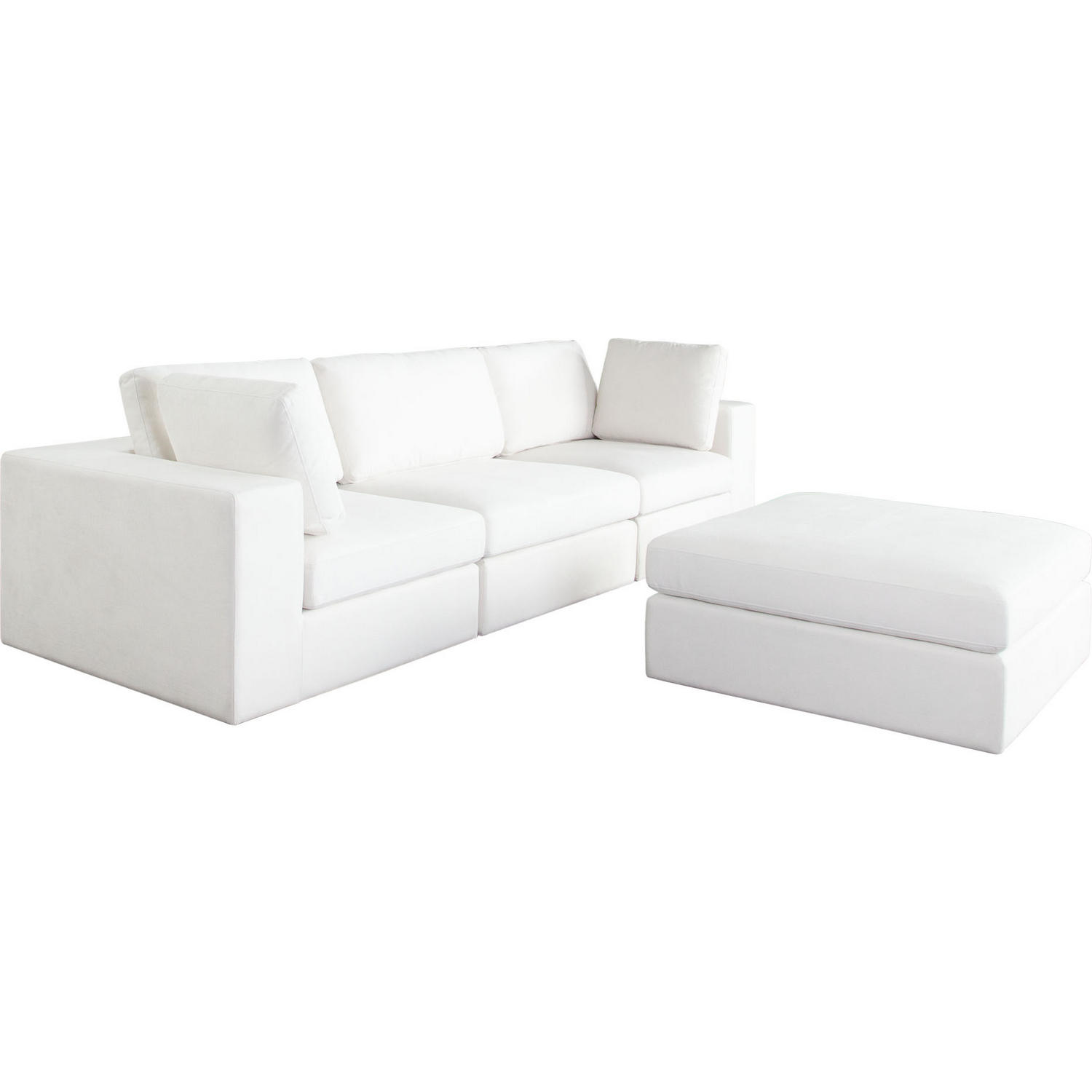 Diamond Sofa - Muse 4PC Performance Fabric Modular Reversible Chaise Sectional in Mist White