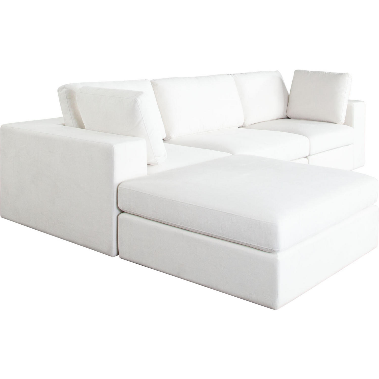 Diamond Sofa - Muse 4PC Performance Fabric Modular Reversible Chaise Sectional in Mist White