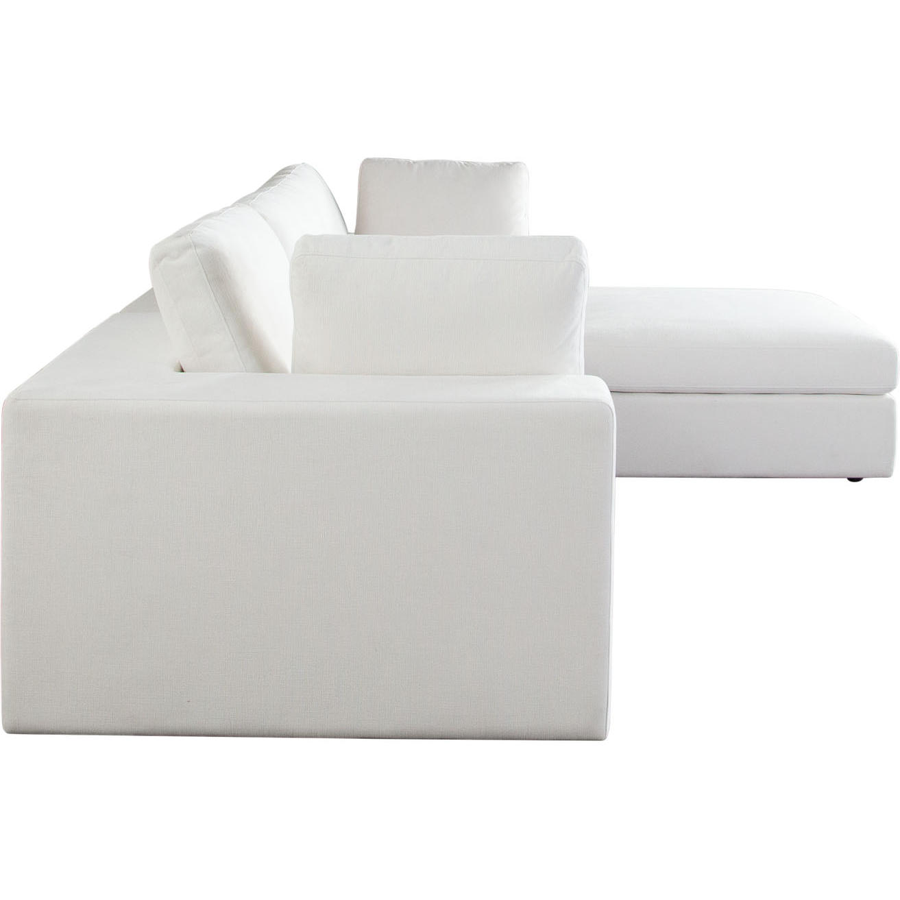 Diamond Sofa - Muse 4PC Performance Fabric Modular Reversible Chaise Sectional in Mist White