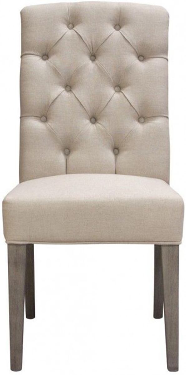 Diamond Sofa - Napa Tufted Linen Fabric Dining Side Chairs with Wood Legs in Gray Oak Finish (Set of Two) in Sand