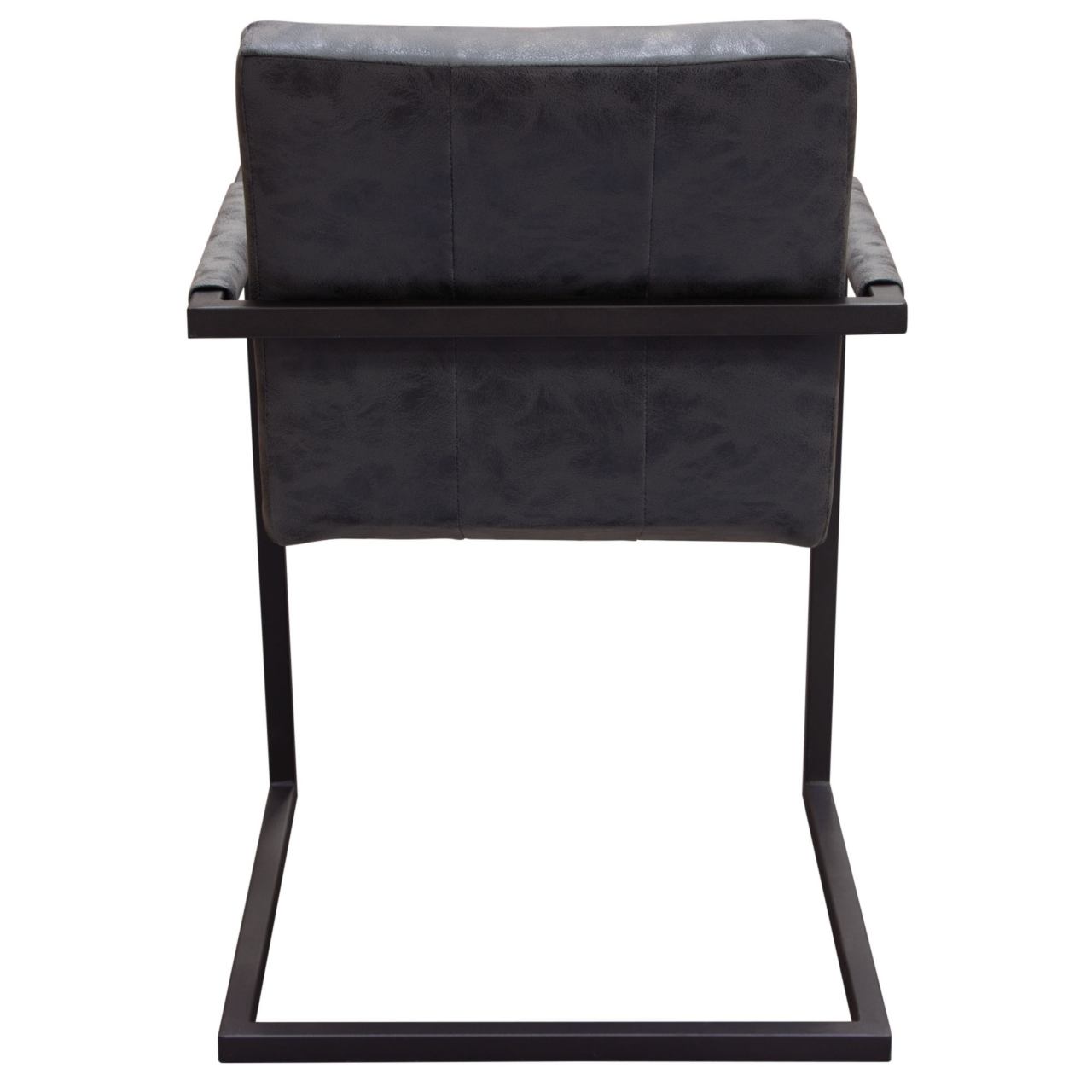 Diamond Sofa - Nolan 2-Pack Dining Chairs Diamond Tufted Leatherette on Charcoal Powder Coat Frame in Charcoal