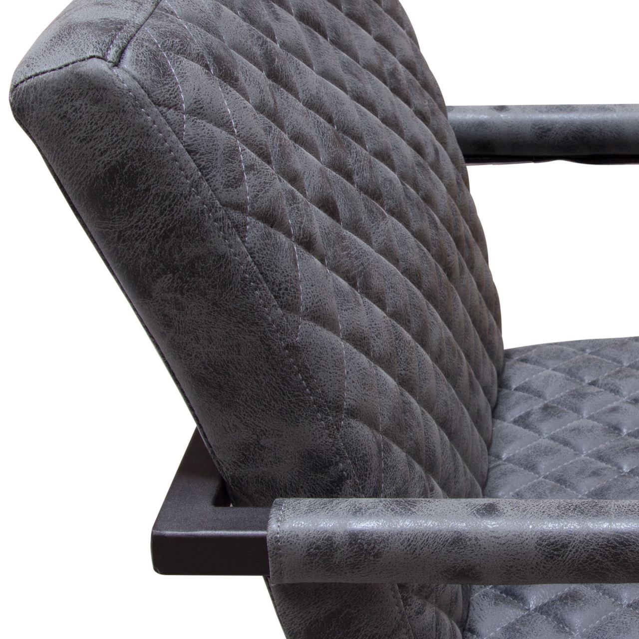 Diamond Sofa - Nolan 2-Pack Dining Chairs Diamond Tufted Leatherette on Charcoal Powder Coat Frame in Charcoal