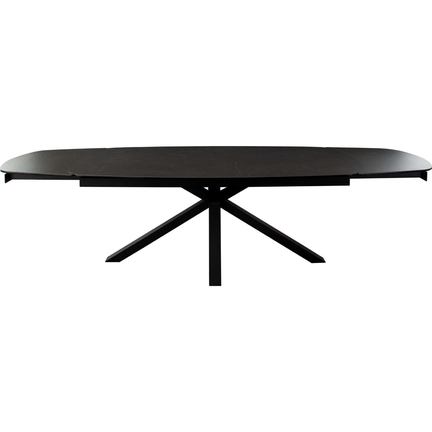 Diamond Sofa - Onyx Rectangle Extension Dining Table with Black Ceramic Glass Top & Black Metal Leg