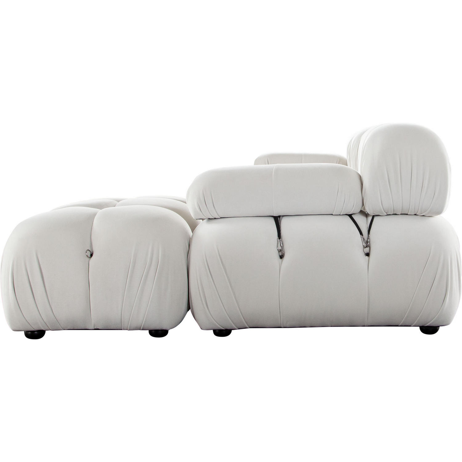 Diamond Sofa Paloma 4PC Velvet Modular Reversible Chaise Sectional - Light Cream