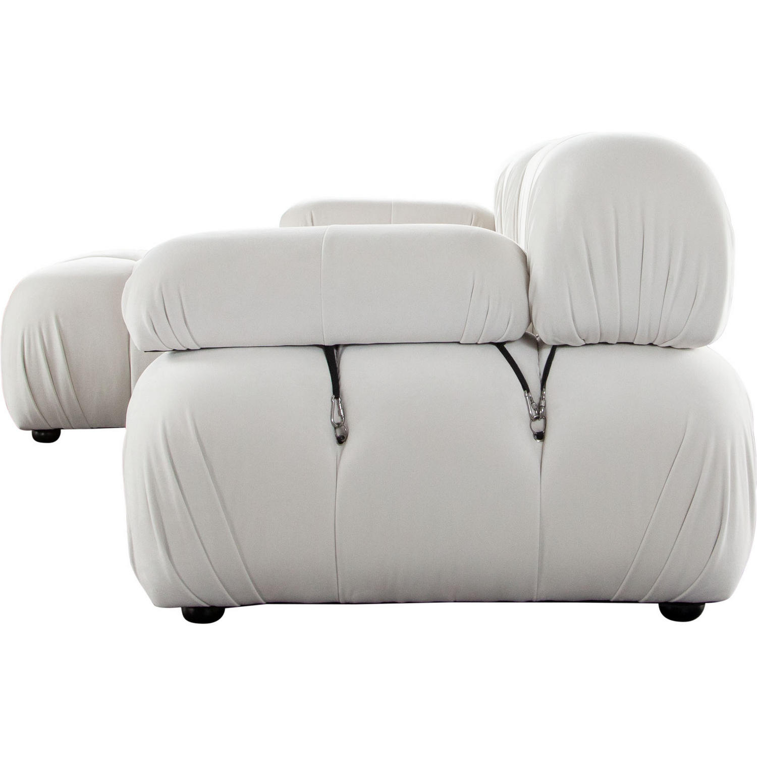 Diamond Sofa Paloma 4PC Velvet Modular Reversible Chaise Sectional - Light Cream