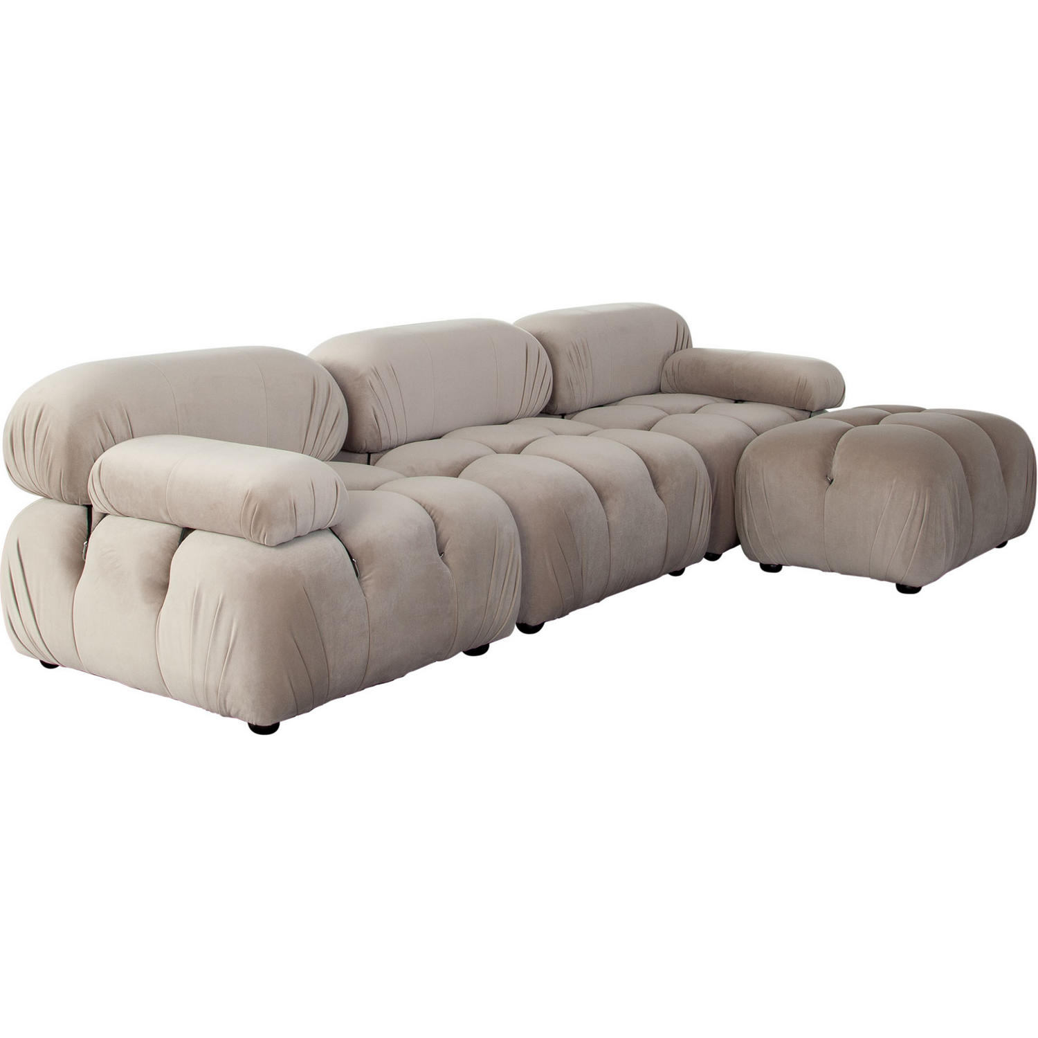 Diamond Sofa Paloma 4PC Velvet Modular Reversible Chaise Sectional - Mink Tan