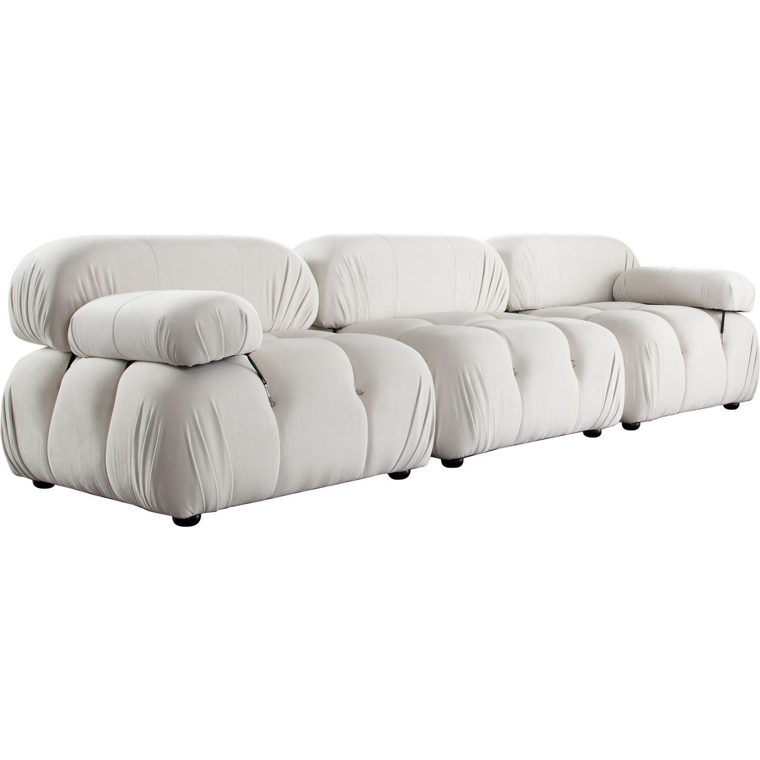 Diamond Sofa Paloma 3PC Velvet Modular Sofa - Light Cream