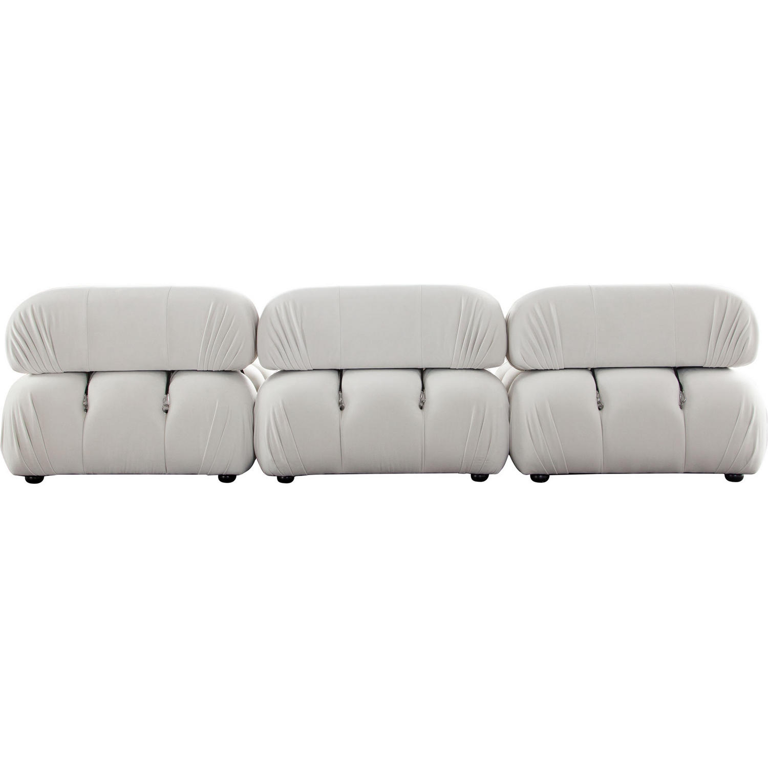 Diamond Sofa Paloma 3PC Velvet Modular Sofa - Light Cream