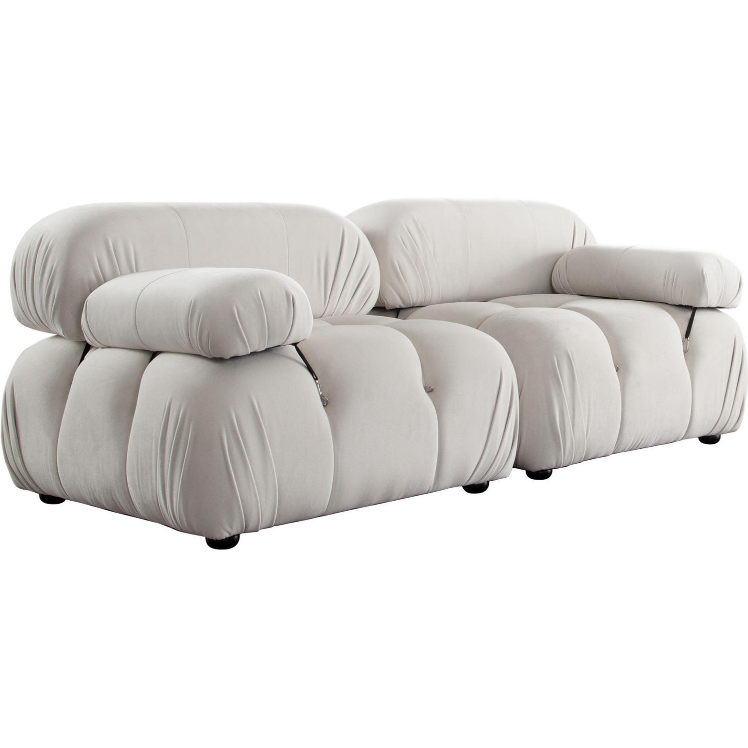 Diamond Sofa Paloma 2PC Velvet Modular Sofa - Light Cream