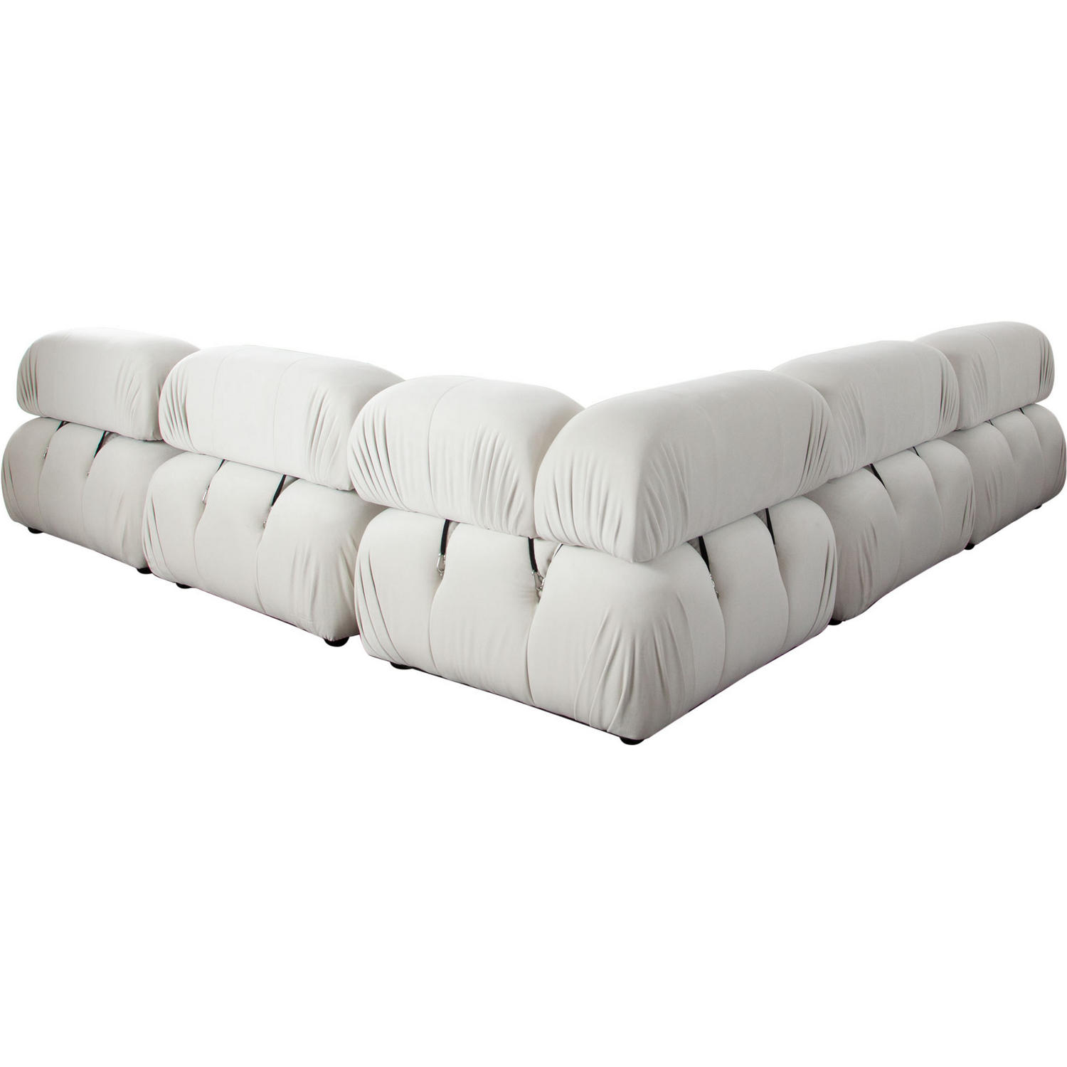 Diamond Sofa Paloma 5PC Velvet Modular Corner Sectional - Light Cream