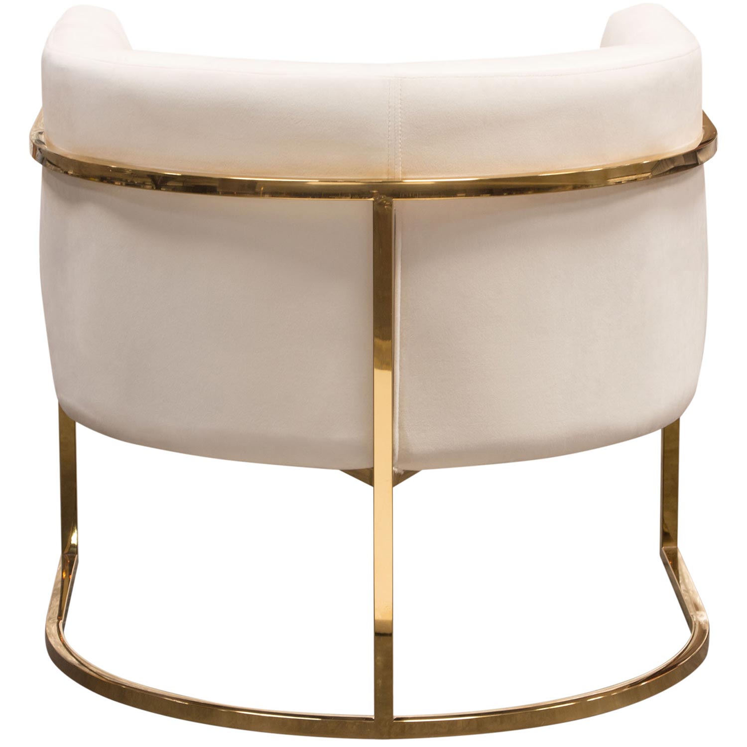 Diamond Sofa™ Pandora Velvet Accent Chair with Polished Gold Stainless Steel Frame - Cream