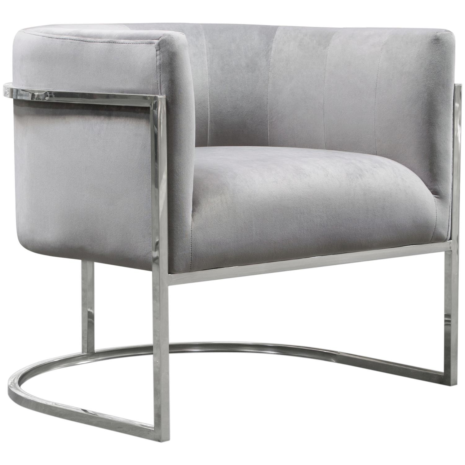 Diamond Sofa - Pandora Velvet Accent Chair with Polished Gold/Silver Stainless Steel Frame