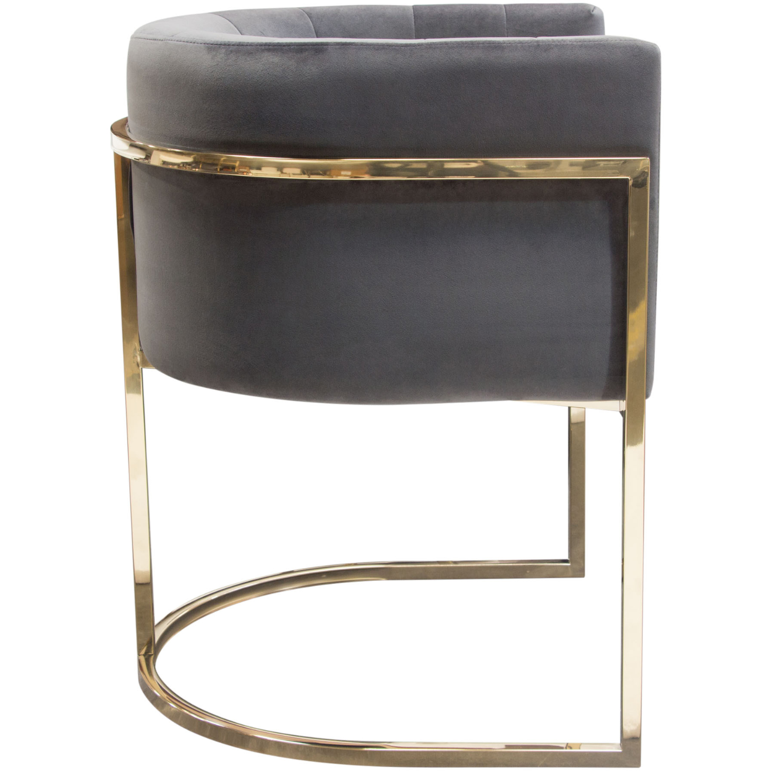 Diamond Sofa - Pandora Velvet Dining Chair with Polished Gold Frame in Gray