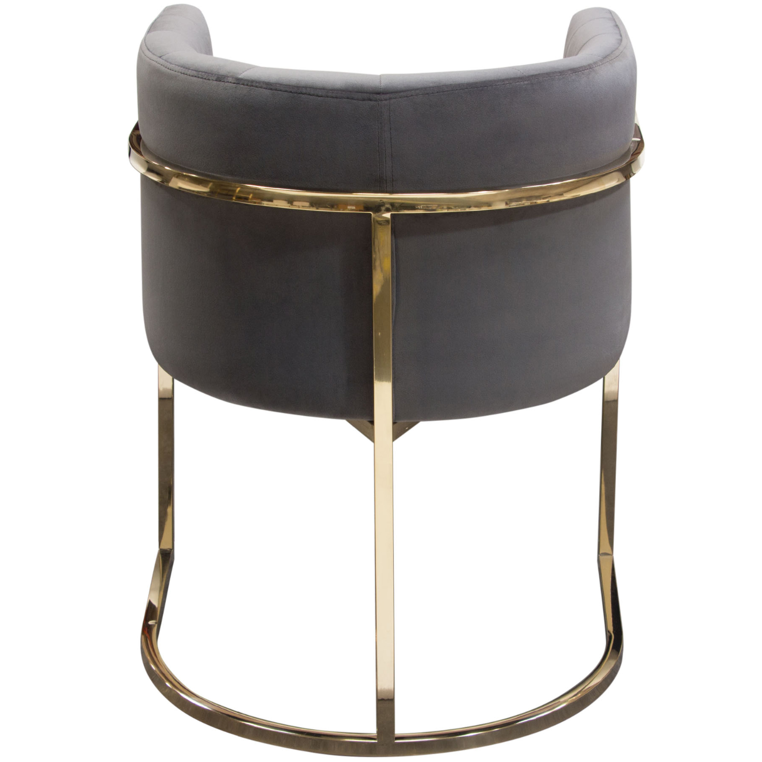 Diamond Sofa - Pandora Velvet Dining Chair with Polished Gold Frame in Gray