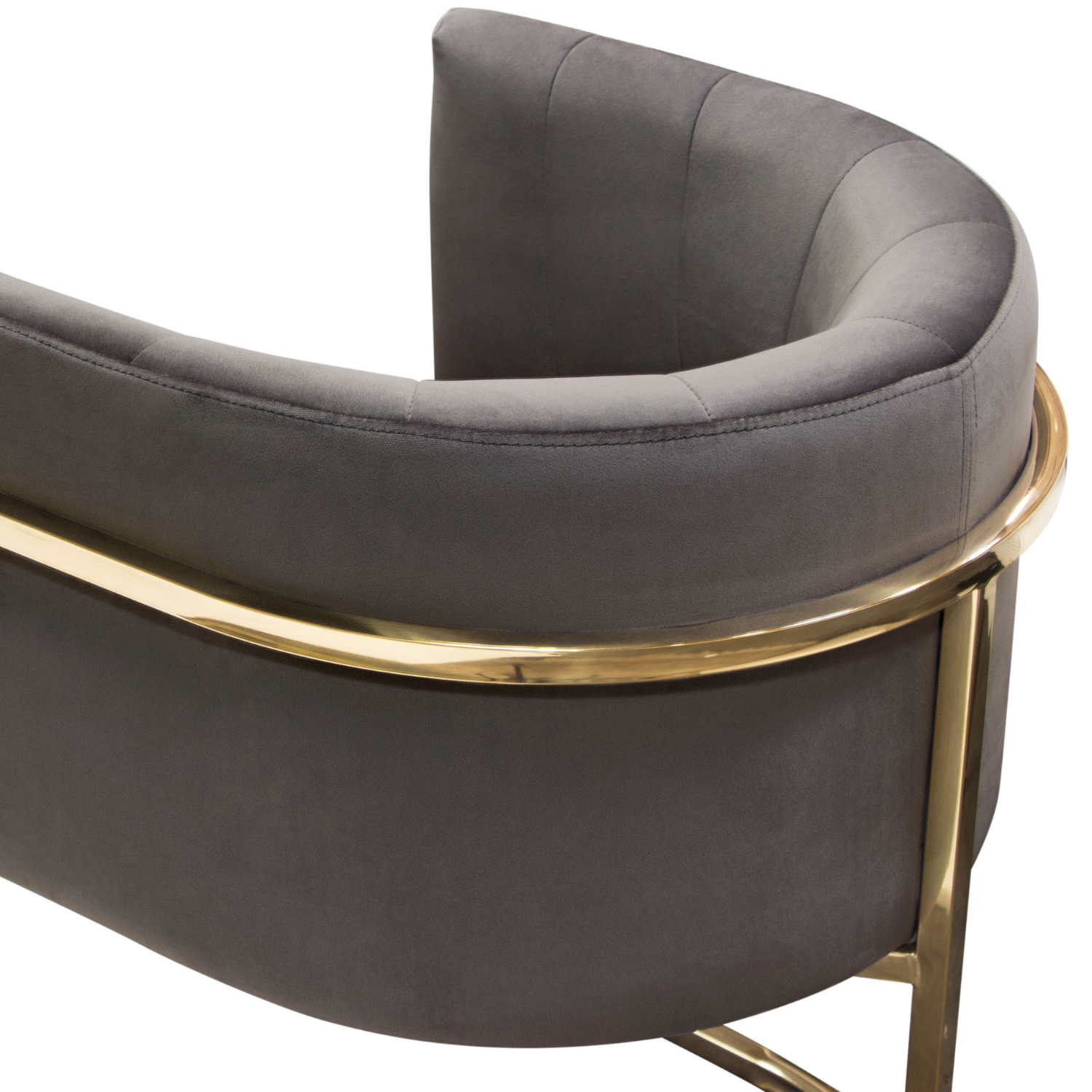 Diamond Sofa - Pandora Velvet Dining Chair with Polished Gold Frame in Gray