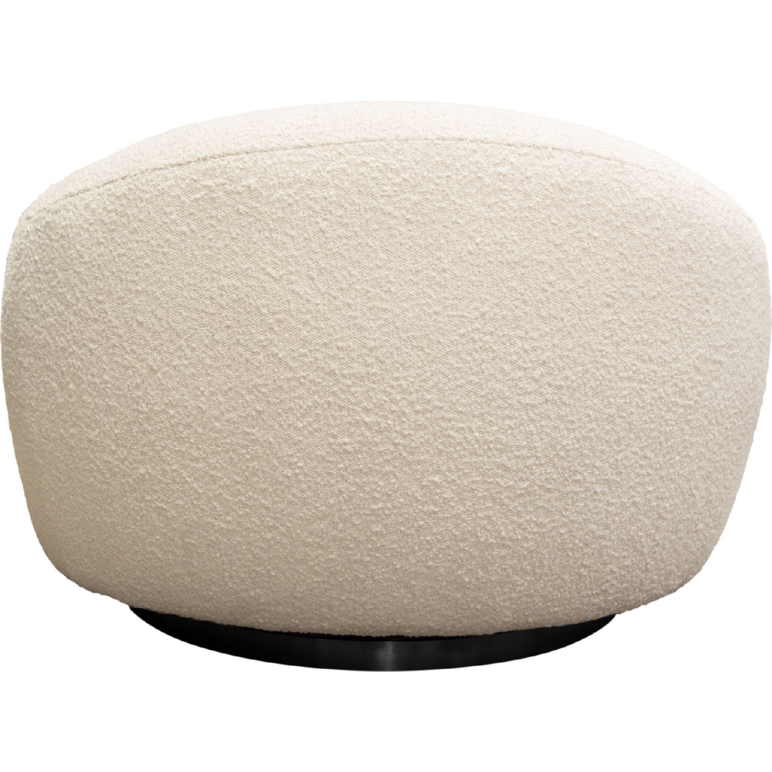 Diamond Sofa™ Pascal Boucle Textured Fabric Swivel Chair with Contoured Arms & Back - Bone