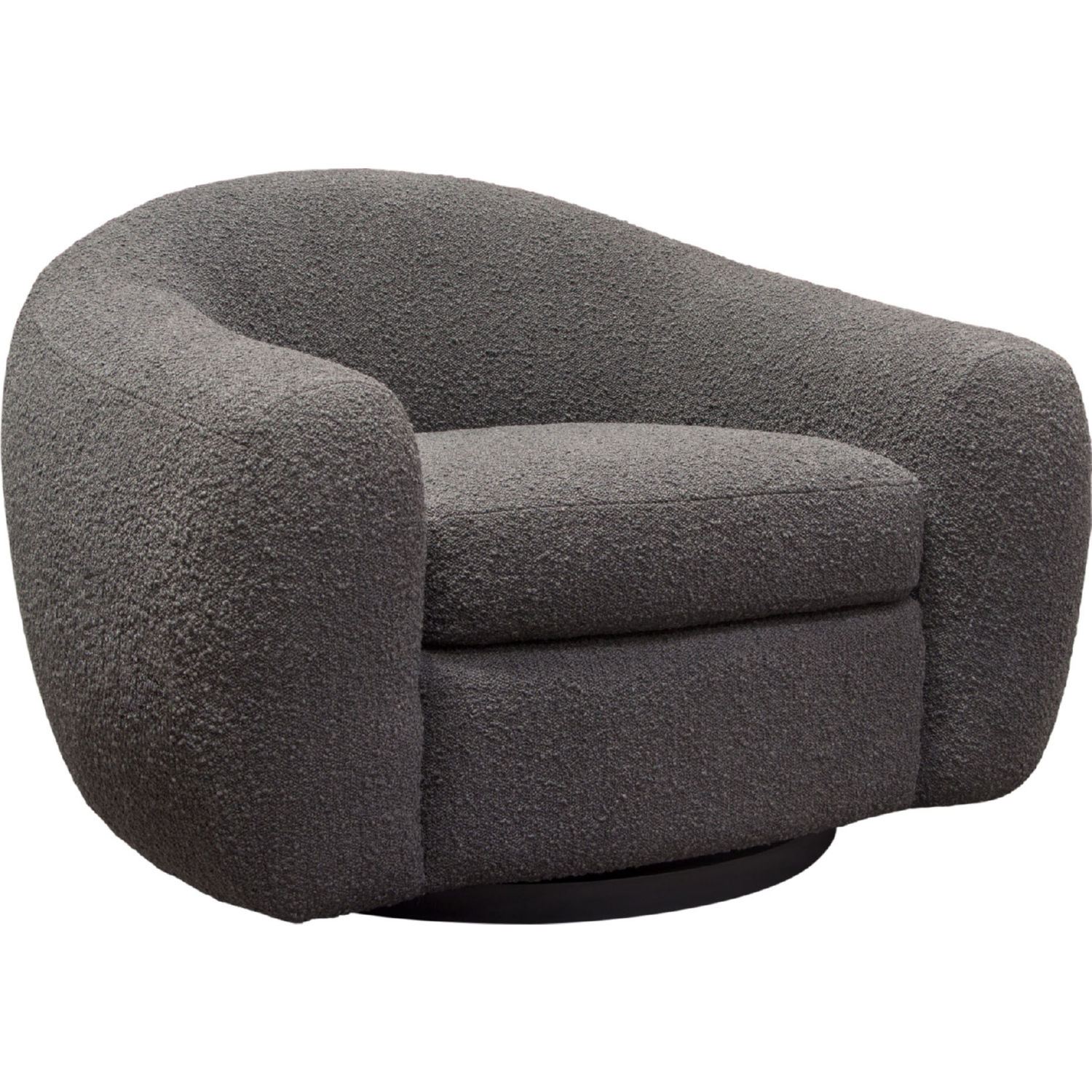 Diamond Sofa - Pascal Boucle Textured Fabric Swivel Chair with Contoured Arms & Back