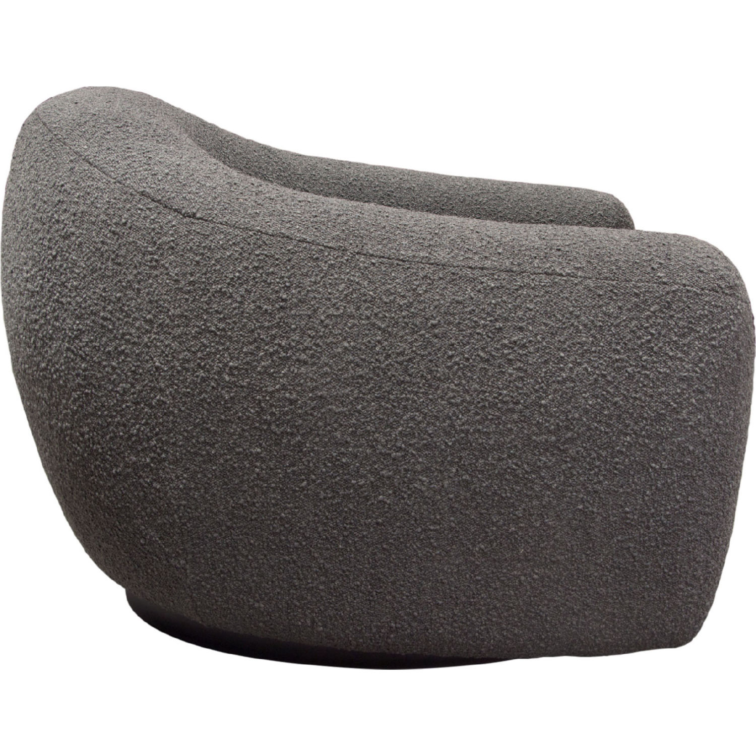 Diamond Sofa™ Pascal Boucle Textured Fabric Swivel Chair with Contoured Arms & Back - Charcoal