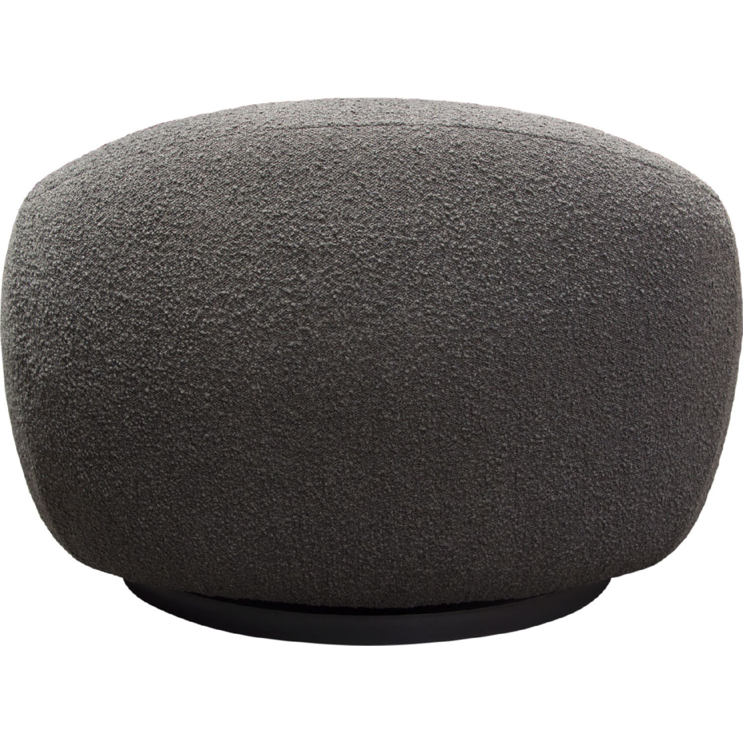 Diamond Sofa™ Pascal Boucle Textured Fabric Swivel Chair with Contoured Arms & Back - Charcoal