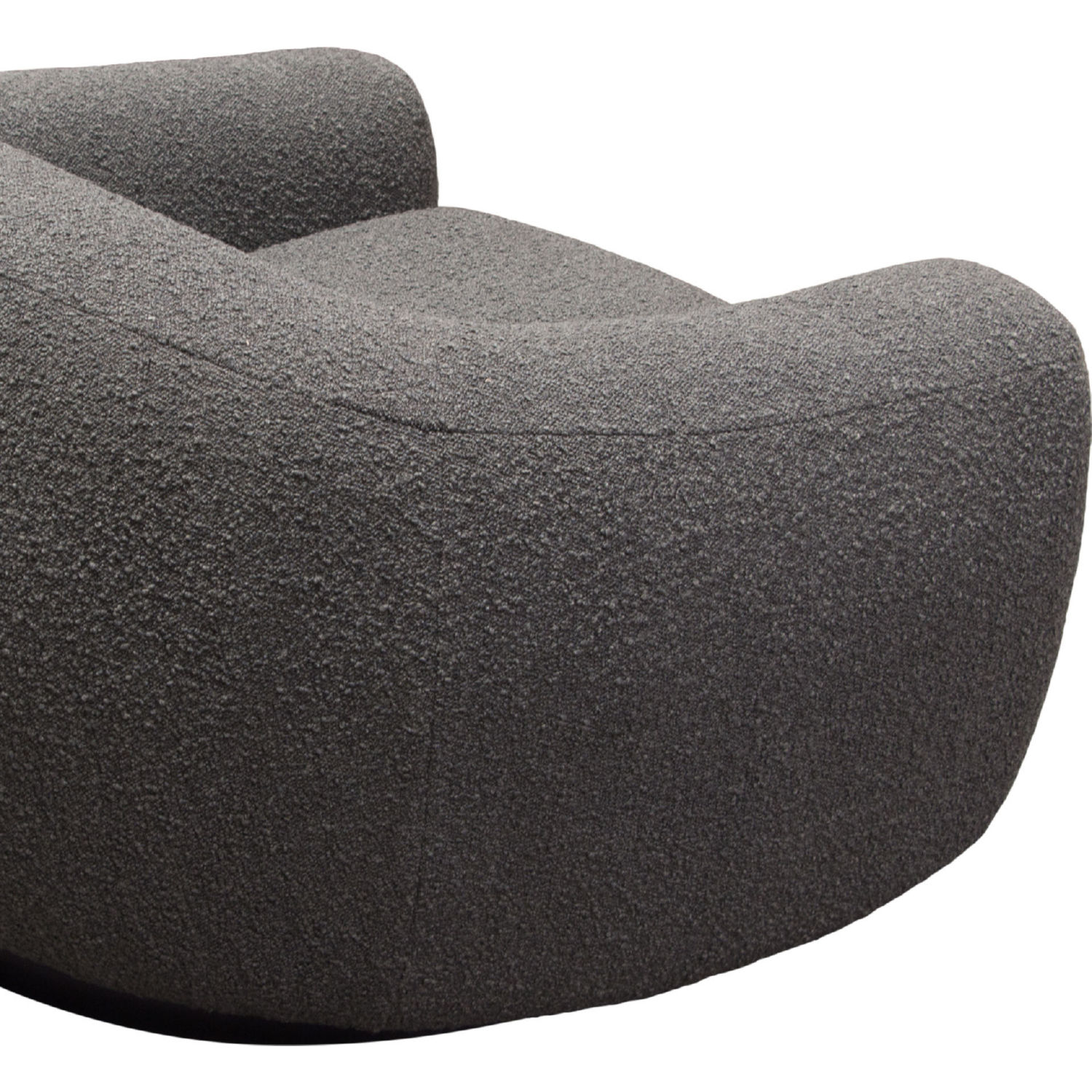 Diamond Sofa™ Pascal Boucle Textured Fabric Swivel Chair with Contoured Arms & Back - Charcoal