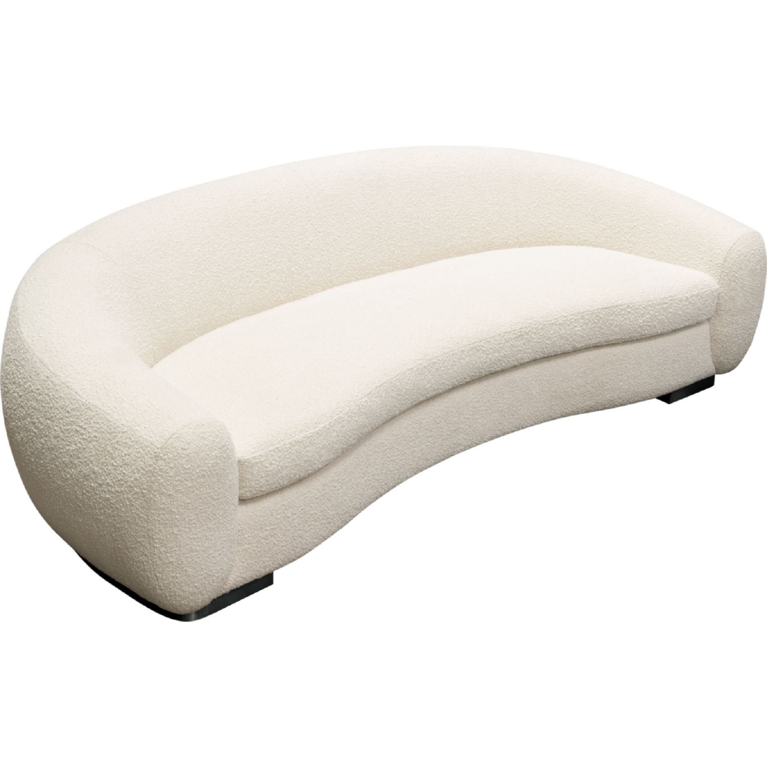 Diamond Sofa Pascal Boucle Textured Fabric Sofa with Contoured Arms & Back - Bone