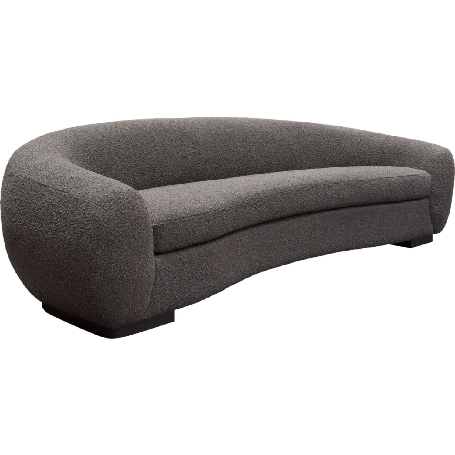 Diamond Sofa Pascal Boucle Textured Fabric Sofa with Contoured Arms & Back - Charcoal