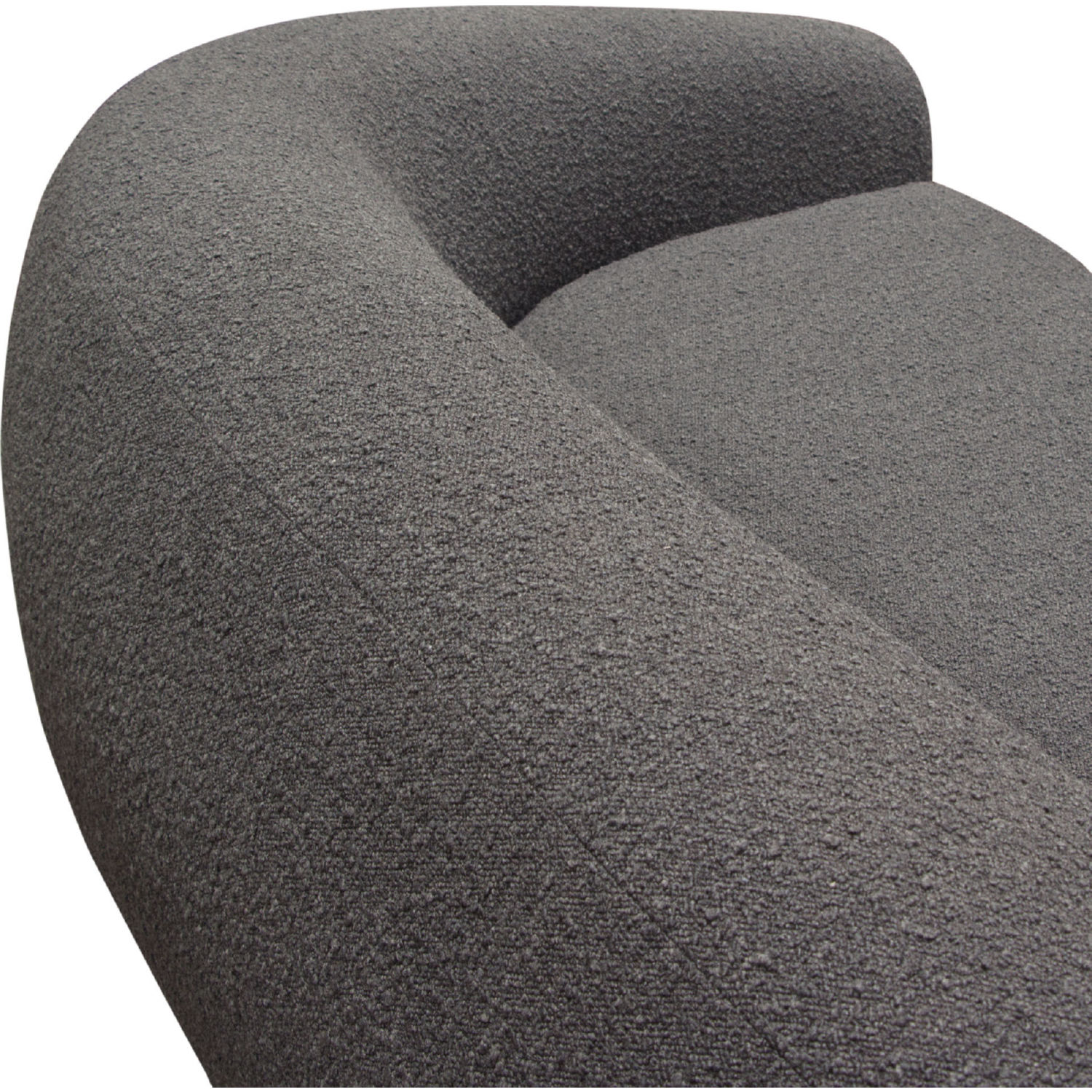 Diamond Sofa Pascal Boucle Textured Fabric Sofa with Contoured Arms & Back - Charcoal