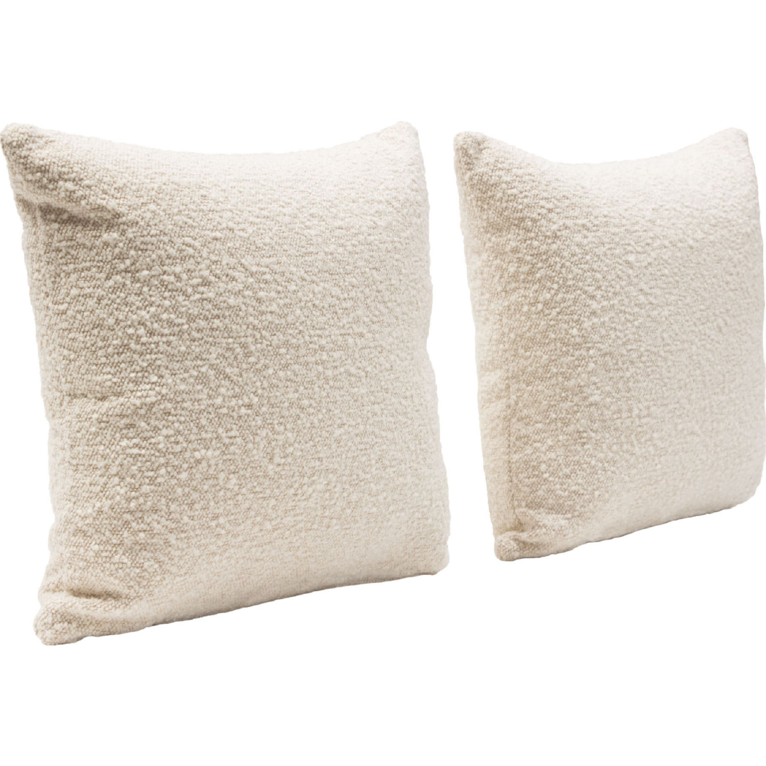 Diamond Sofa 16" Square Boucle Textured Fabric Accent Pillows (Set of 2) - Bone