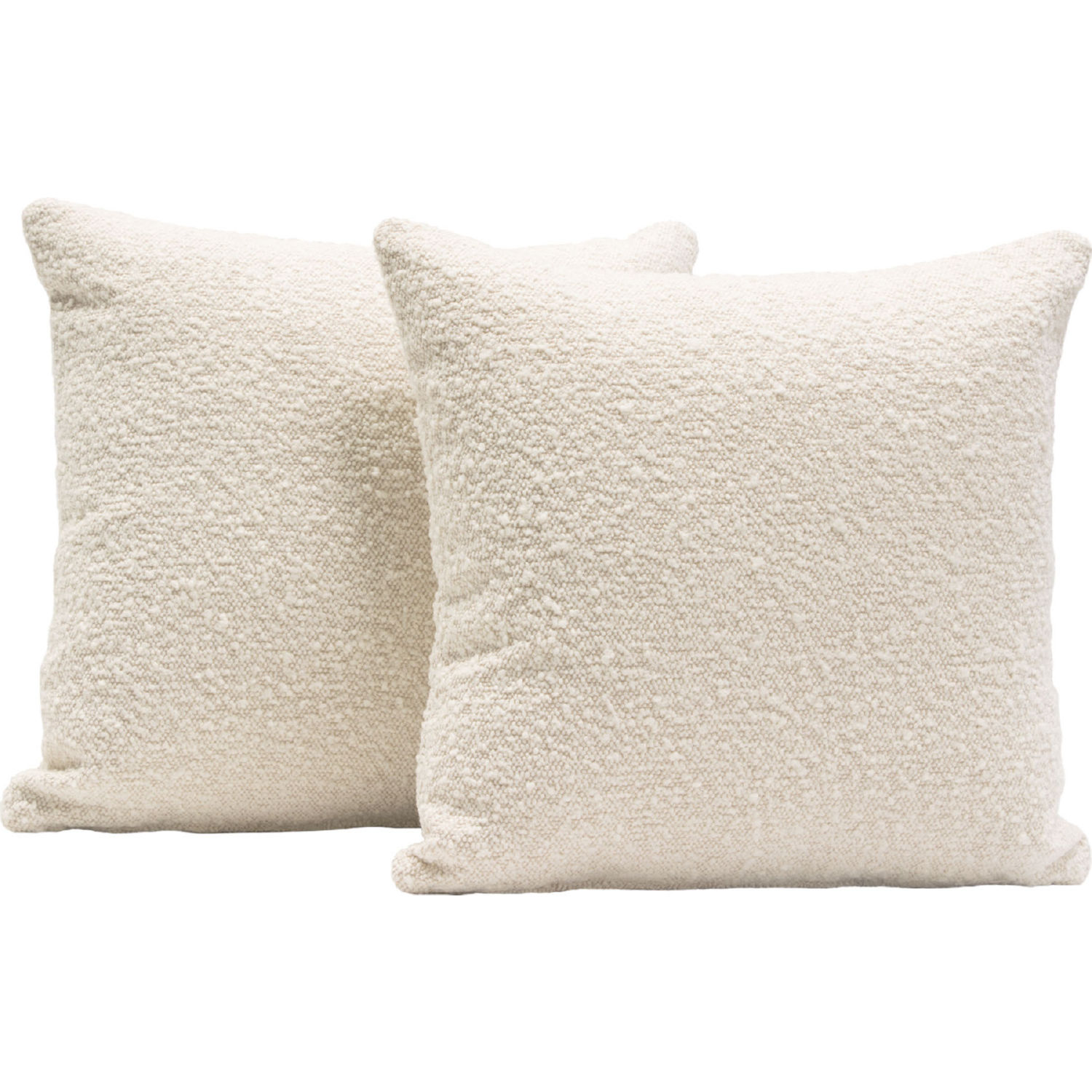 Diamond Sofa 16" Square Boucle Textured Fabric Accent Pillows (Set of 2) - Bone