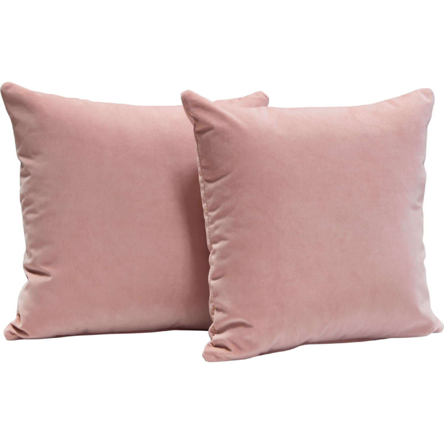 Diamond Sofa 16" Square Velvet Accent Pillows (Set of 2) - Blush Pink