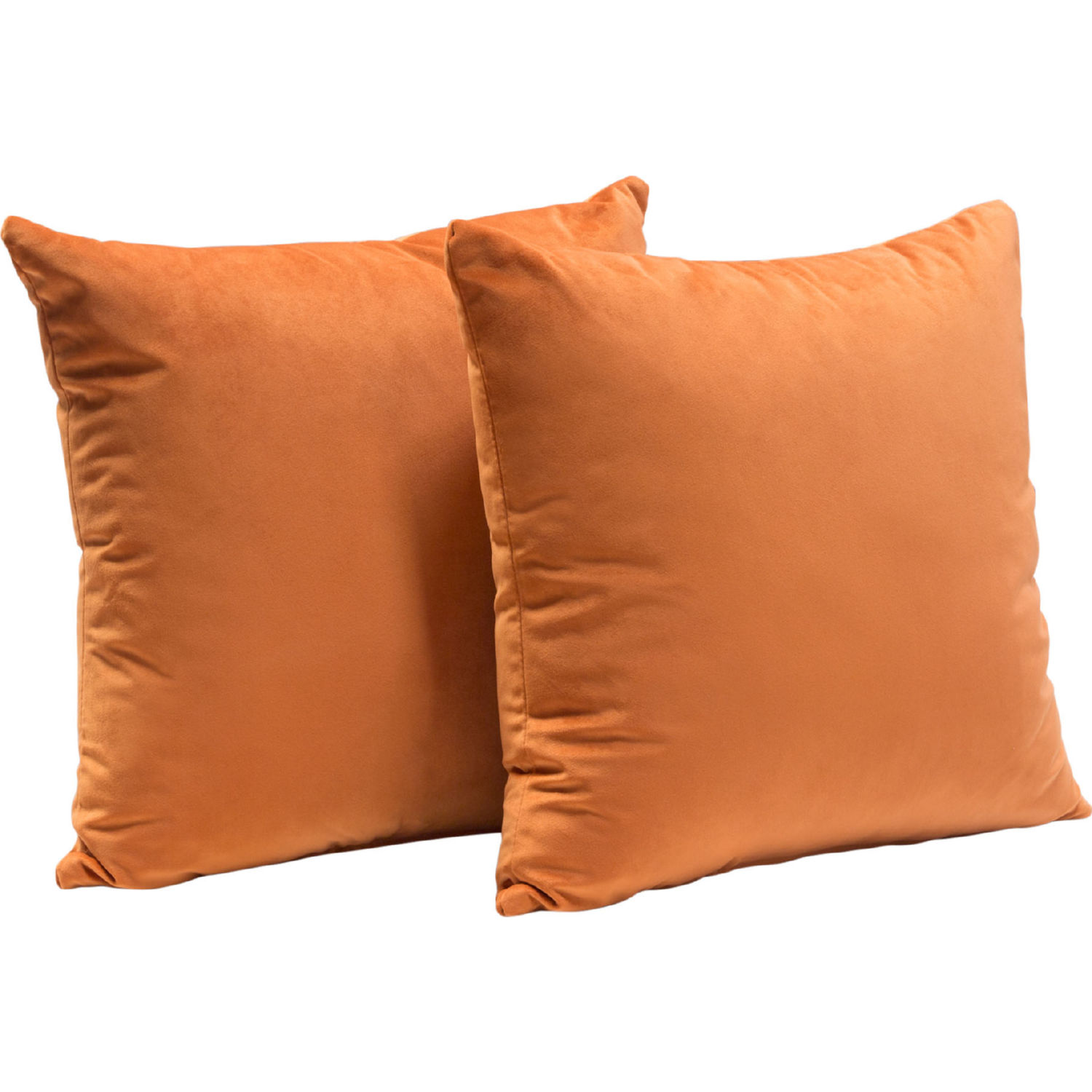 Diamond Sofa 16" Square Velvet Accent Pillows (Set of 2) - Rust Orange