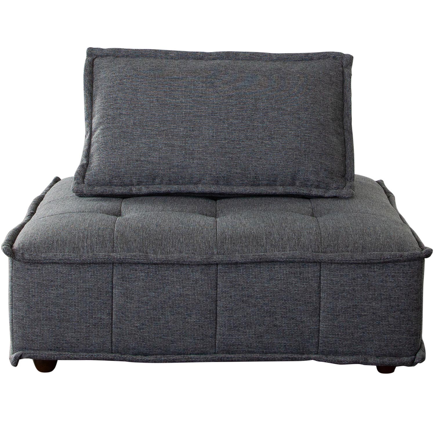 Diamond Sofa™ Platform Square Fabric Modular Lounger with Bolstered Non-Skid Backrest - Gray