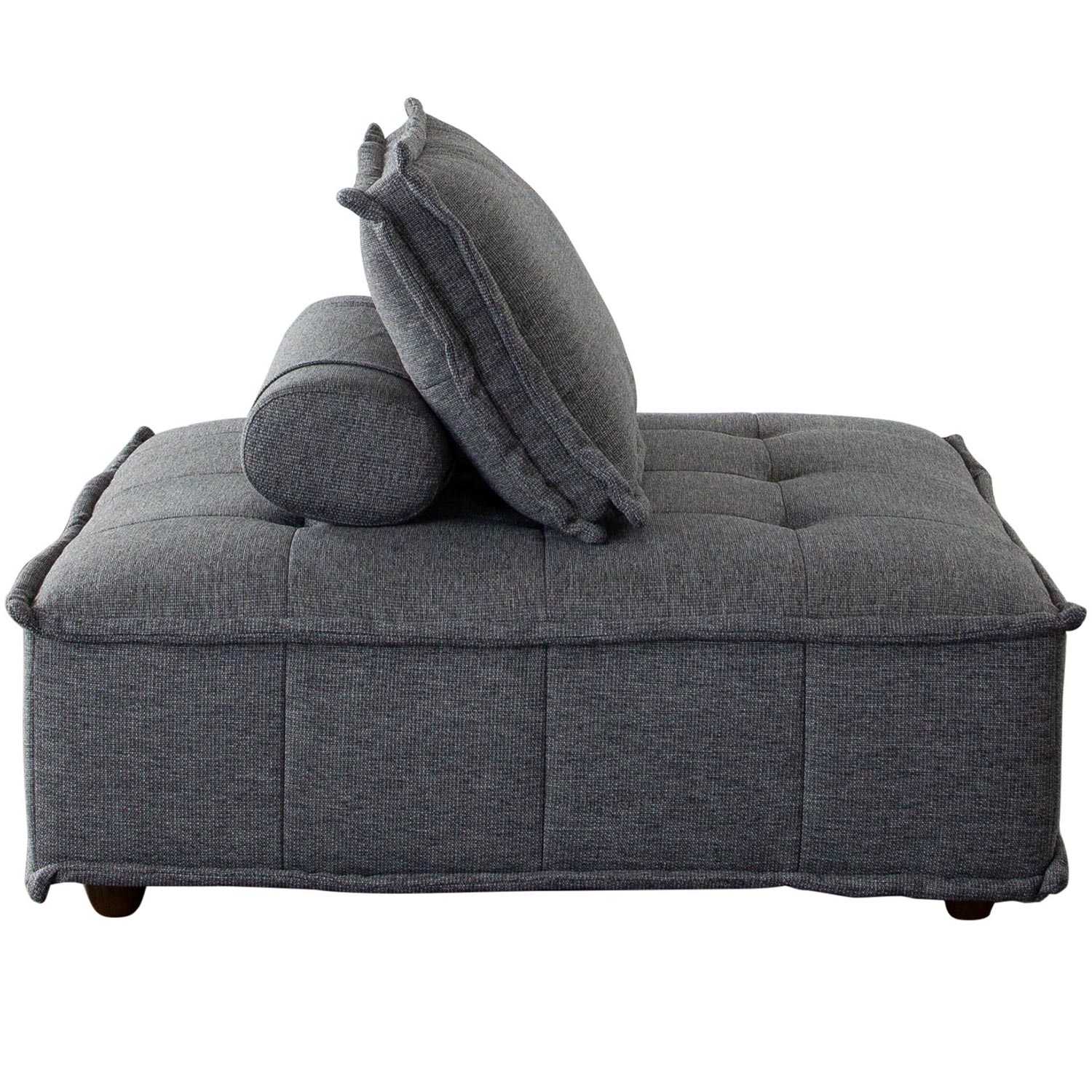 Diamond Sofa™ Platform Square Fabric Modular Lounger with Bolstered Non-Skid Backrest - Gray