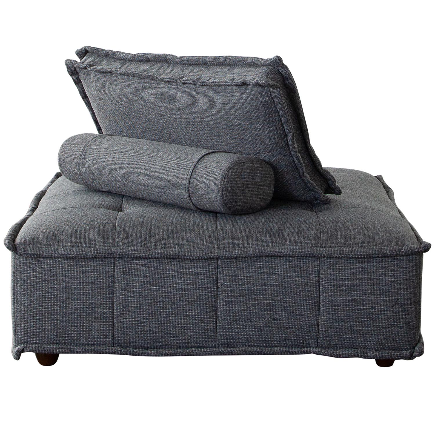 Diamond Sofa™ Platform Square Fabric Modular Lounger with Bolstered Non-Skid Backrest - Gray