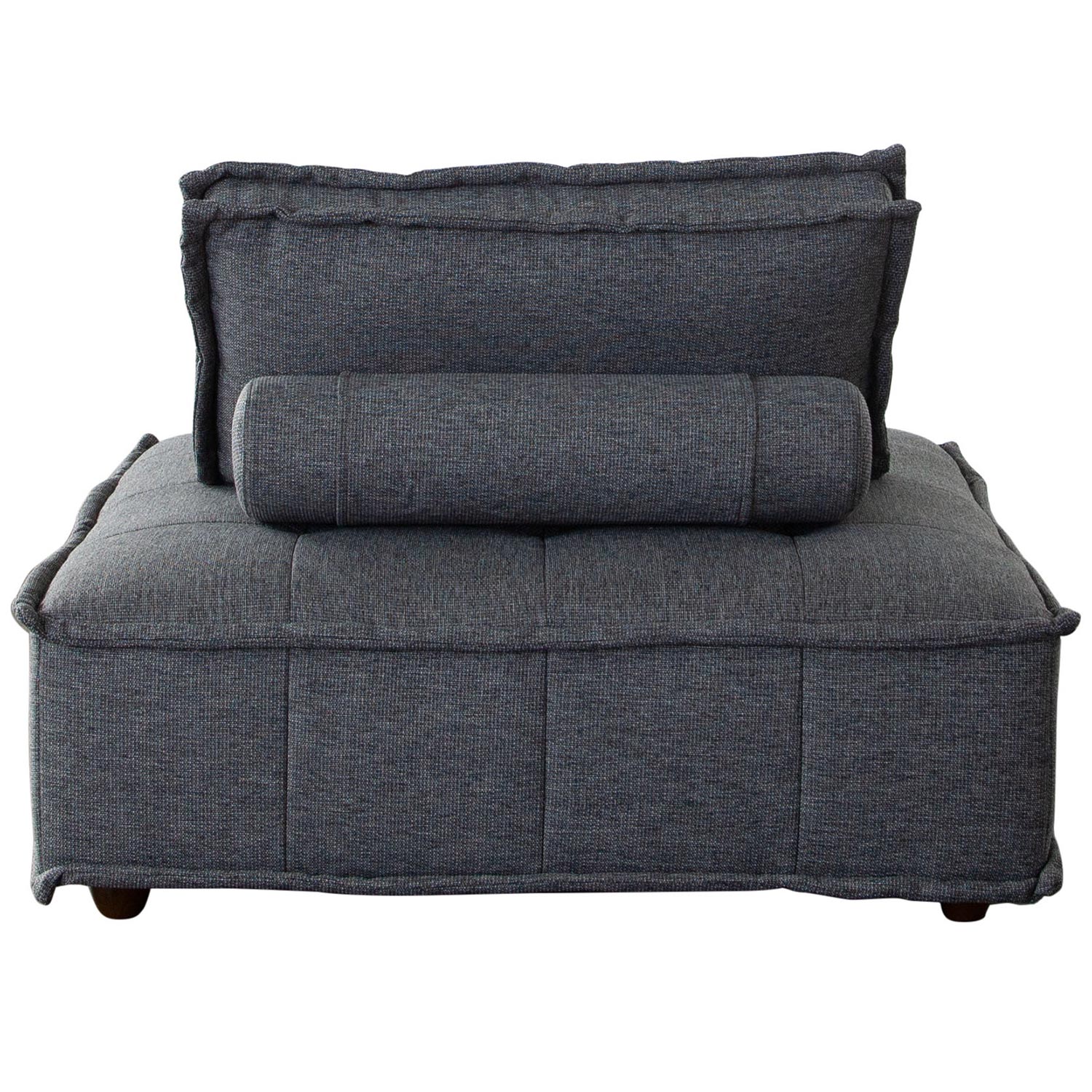 Diamond Sofa™ Platform Square Fabric Modular Lounger with Bolstered Non-Skid Backrest - Gray