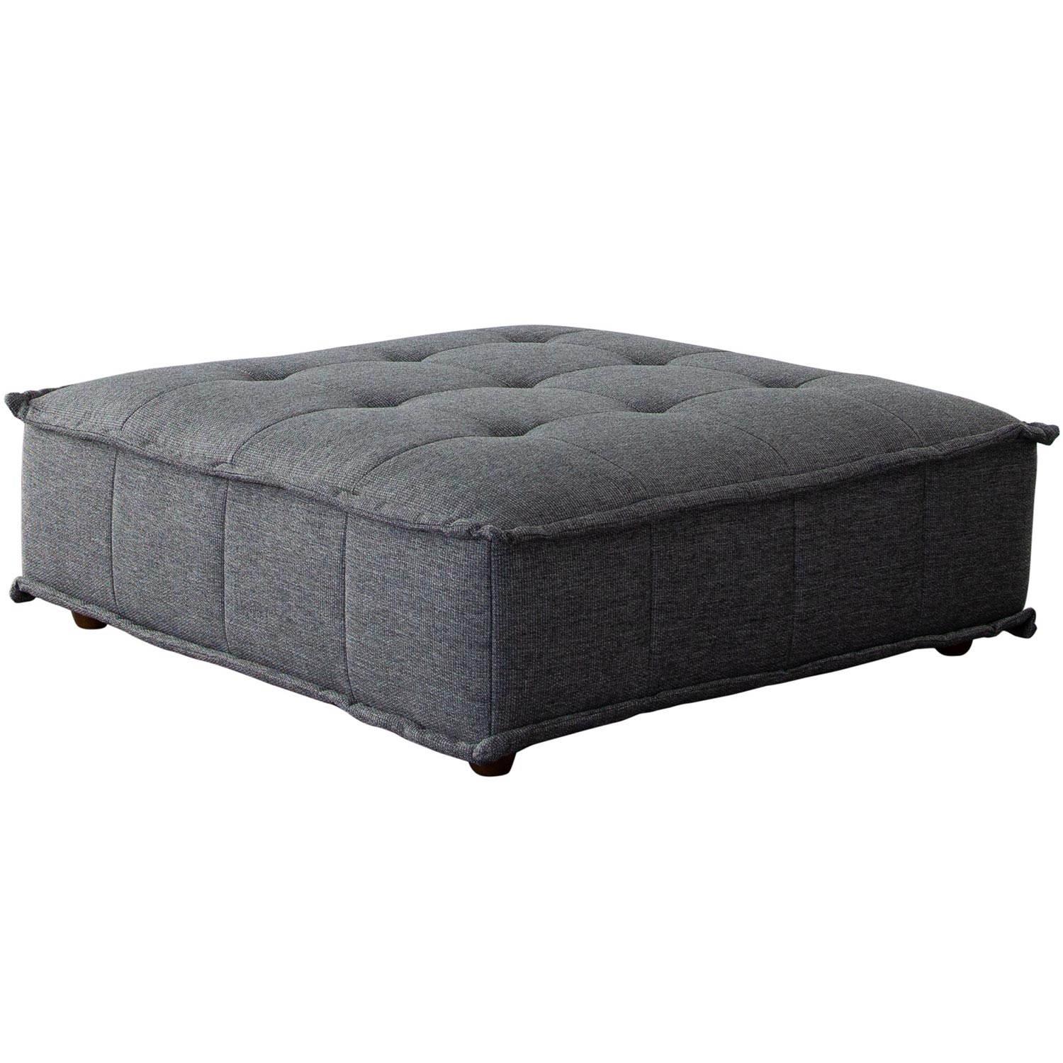 Diamond Sofa™ Platform Square Fabric Modular Lounger with Bolstered Non-Skid Backrest - Gray