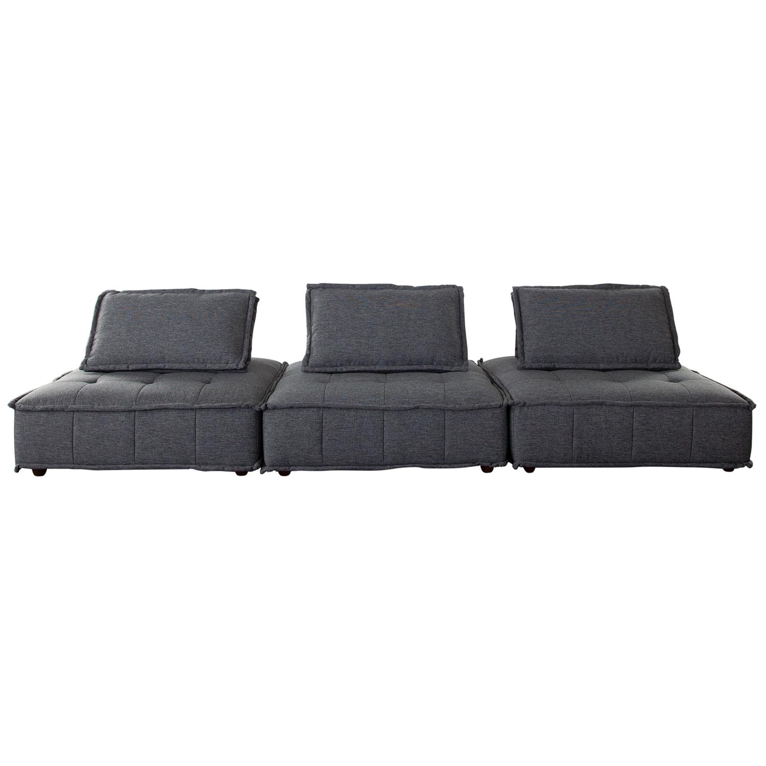 Diamond Sofa - Platform Square Fabric Modular Lounger with Bolstered Non-Skid Backrest