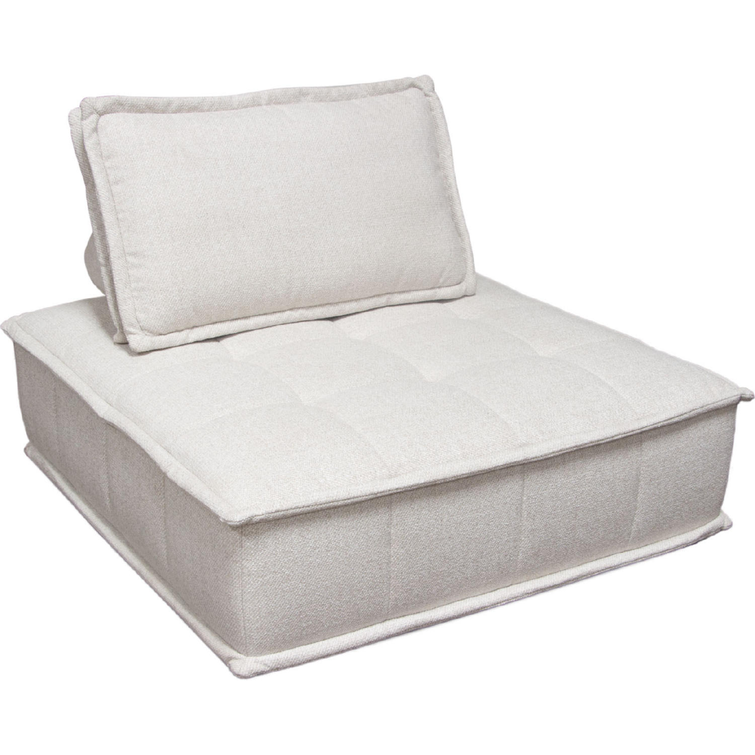 Diamond Sofa™ Platform Square Fabric Modular Lounger with Bolstered Non-Skid Backrest - Light Sand