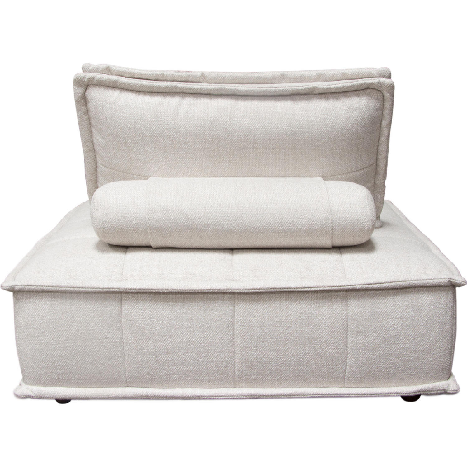 Diamond Sofa™ Platform Square Fabric Modular Lounger with Bolstered Non-Skid Backrest - Light Sand