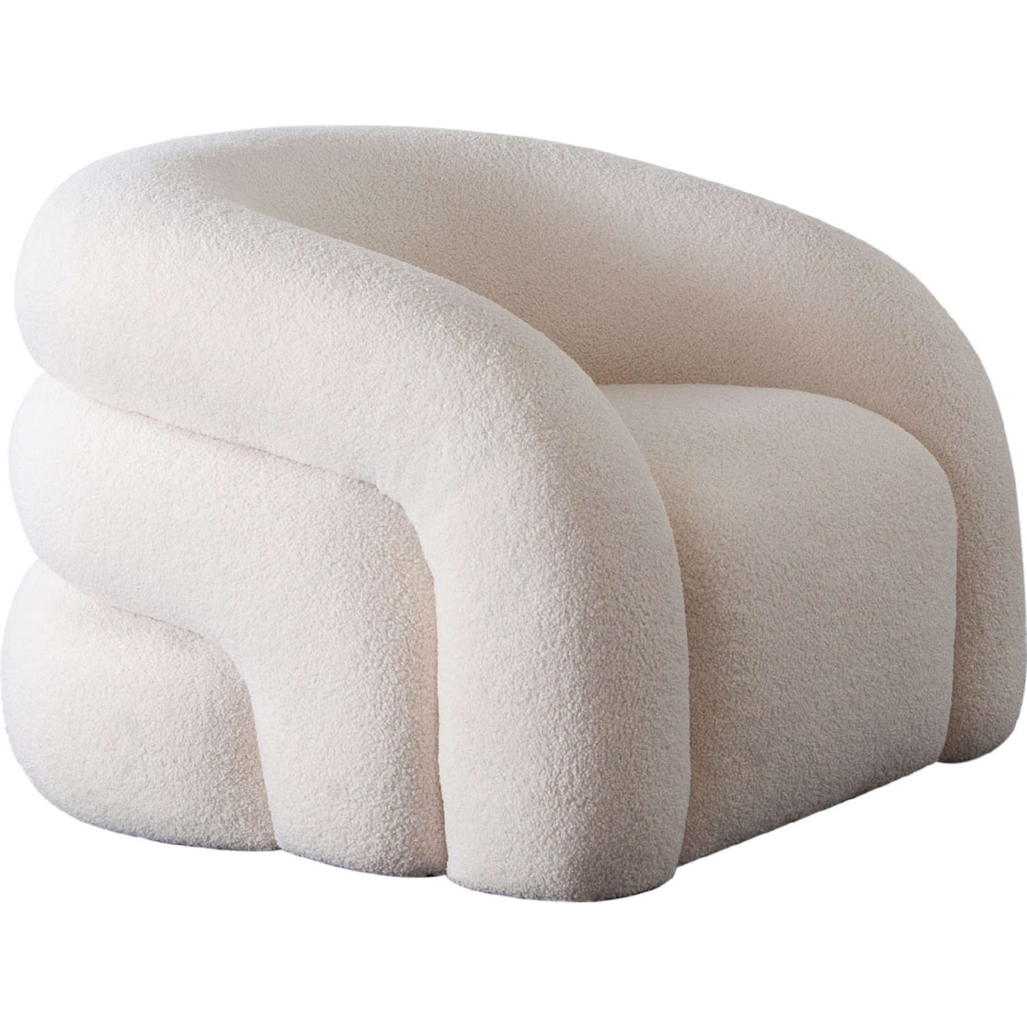 Diamond Sofa™ Quantum Sherpa Swivel Accent Chair - Ivory